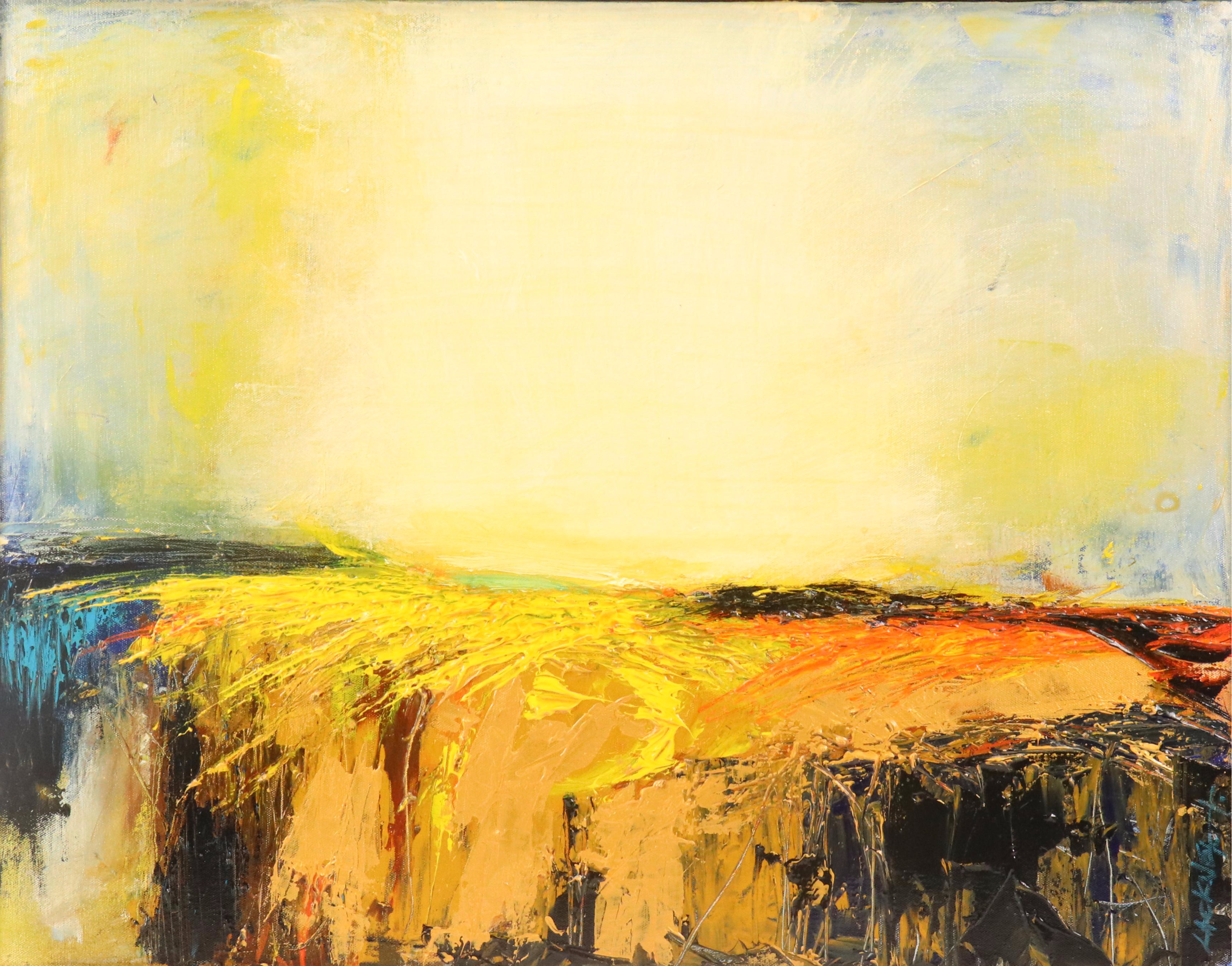 Robert Lackney Stylized Landscape Acrylic Painting "Splendor," 21st Century