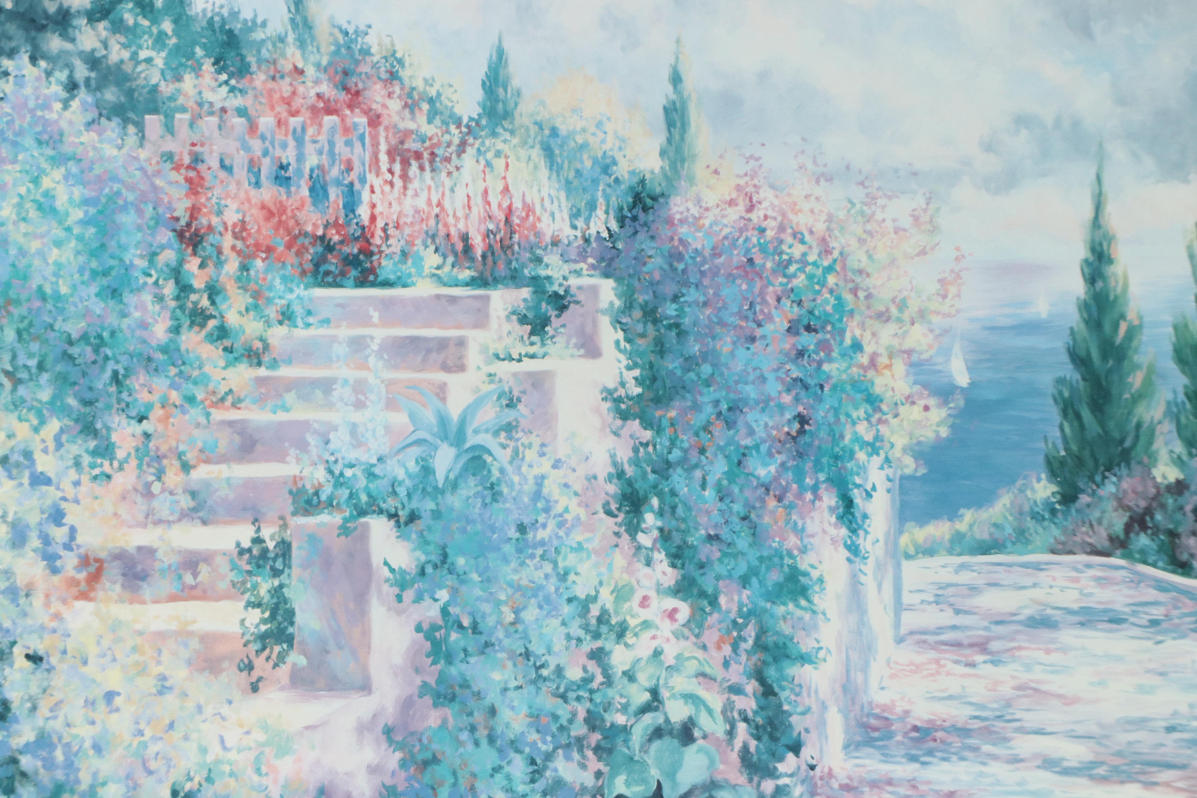 Coastal Offset Lithograph "Bay Path," Late 20th Century