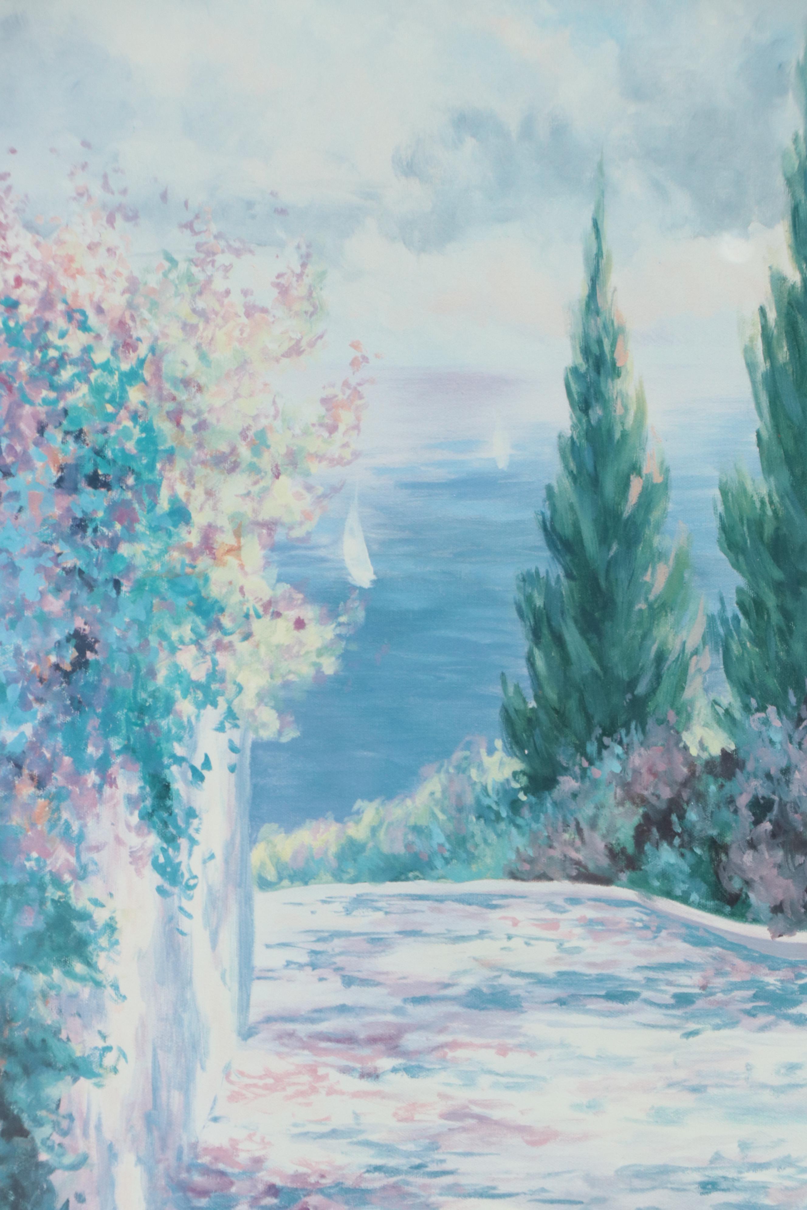 Coastal Offset Lithograph "Bay Path," Late 20th Century