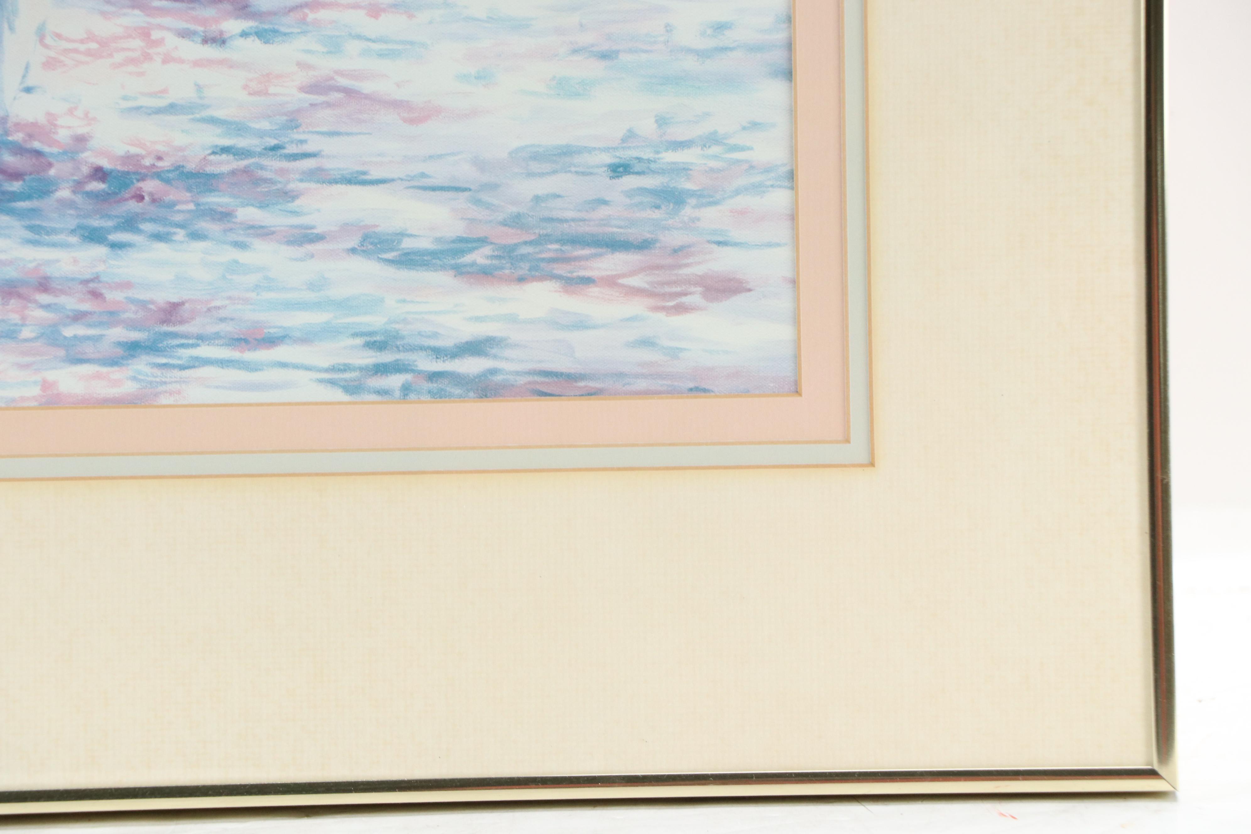 Coastal Offset Lithograph "Bay Path," Late 20th Century