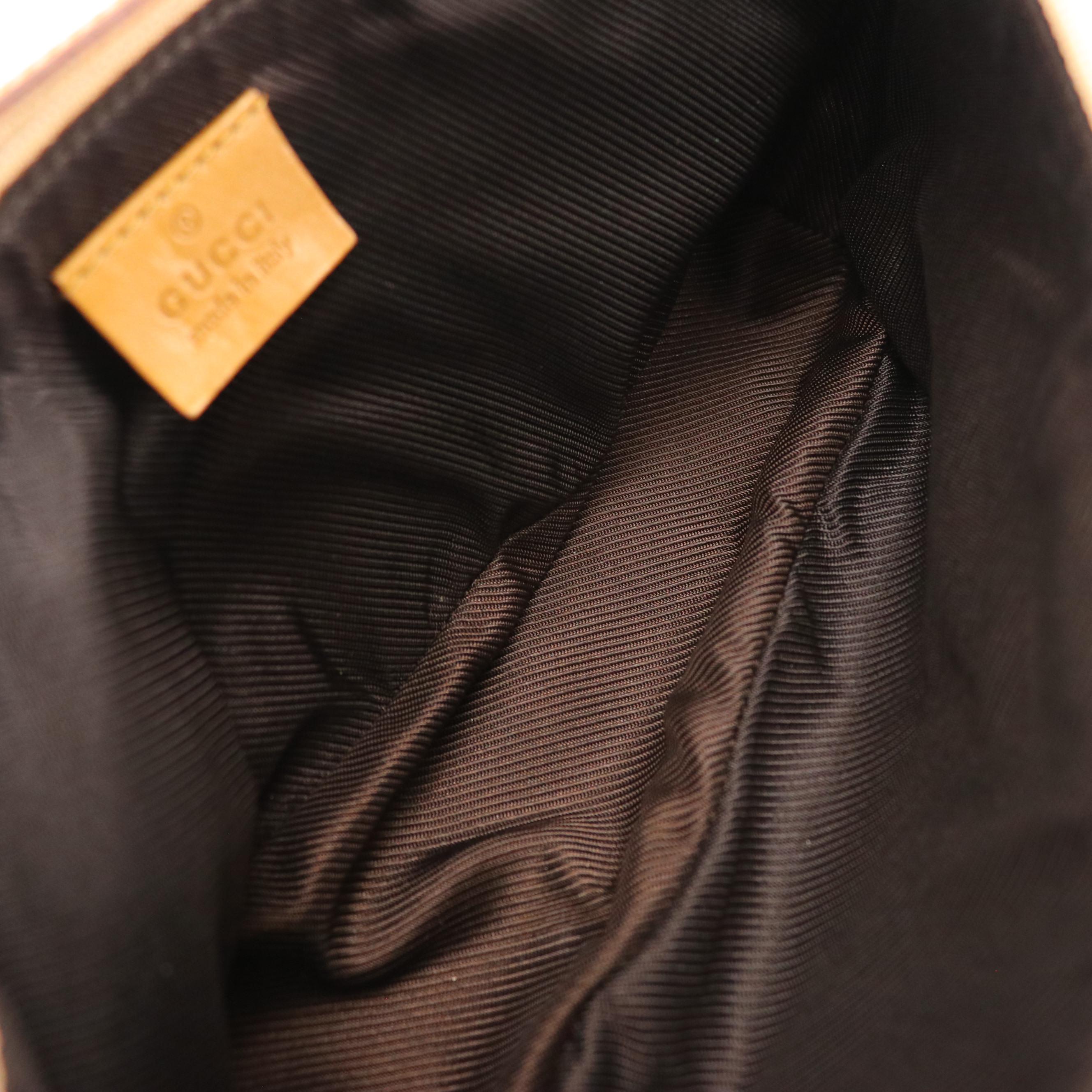 Gucci Boat Pochette in Monogram Canvas and Leather Trim