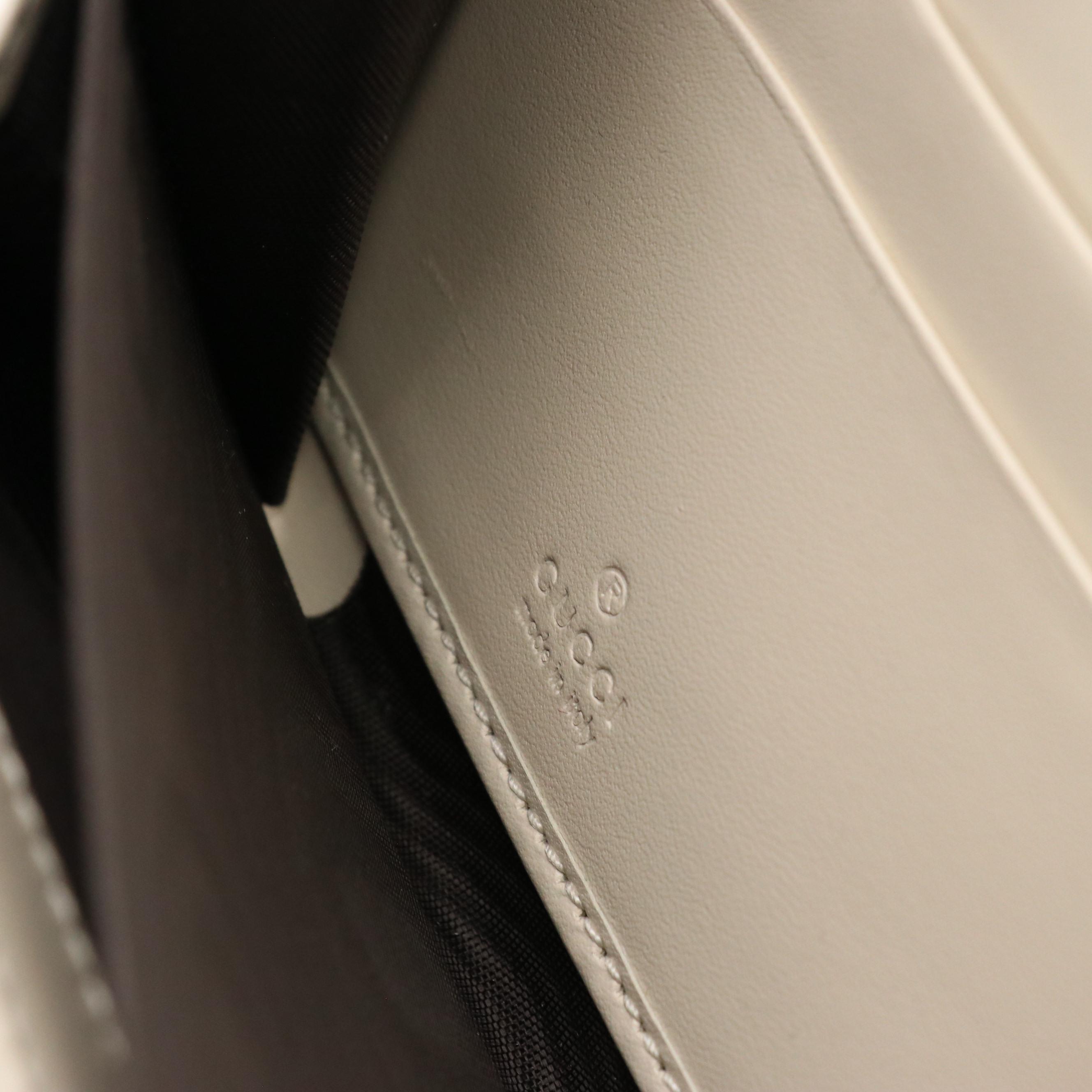 Gucci GG Marmont Trompe-l'œil Wristlet Wallet in Off-White Leather