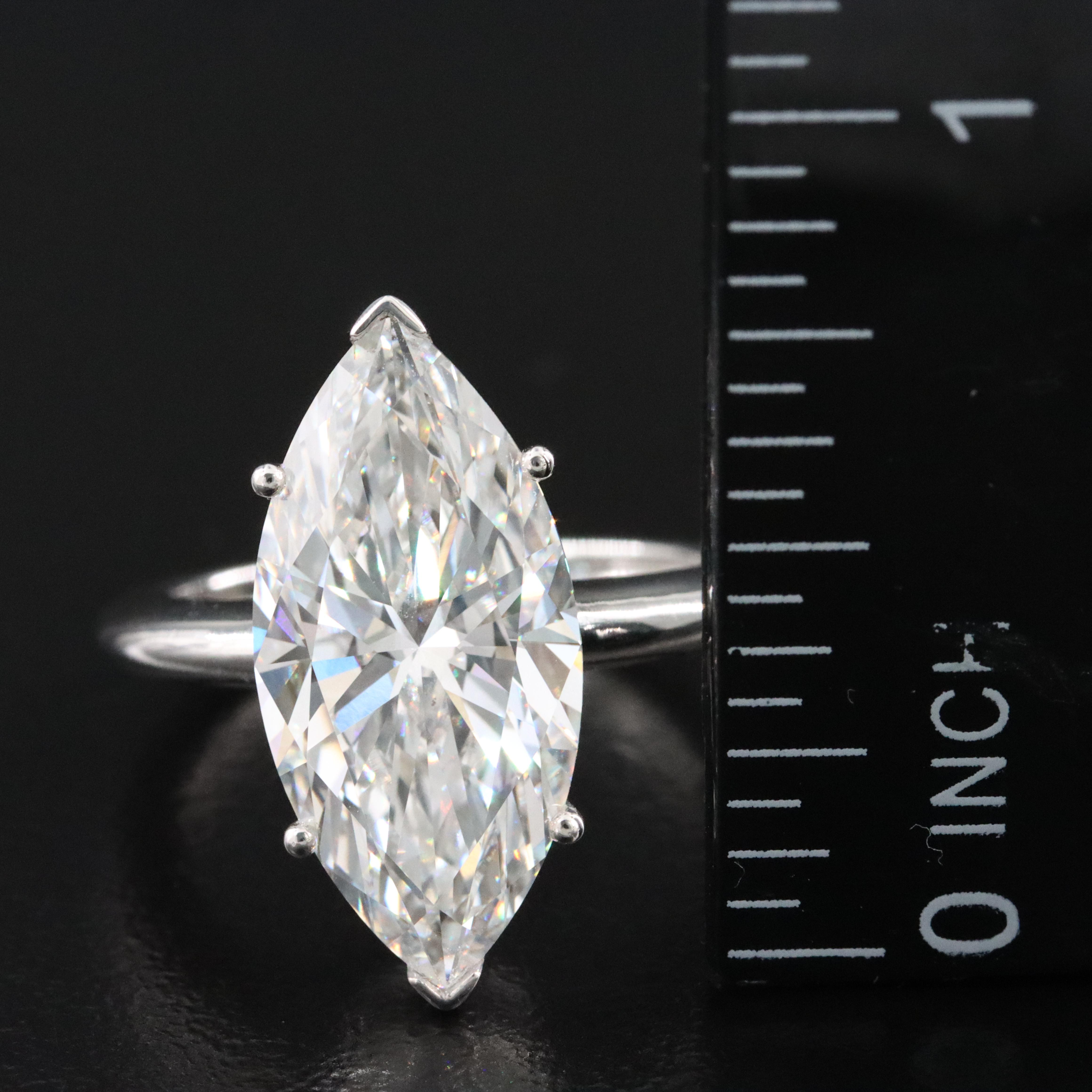 Platinum 5.66 CT Lab Grown Diamond Solitaire Ring with IGI Report