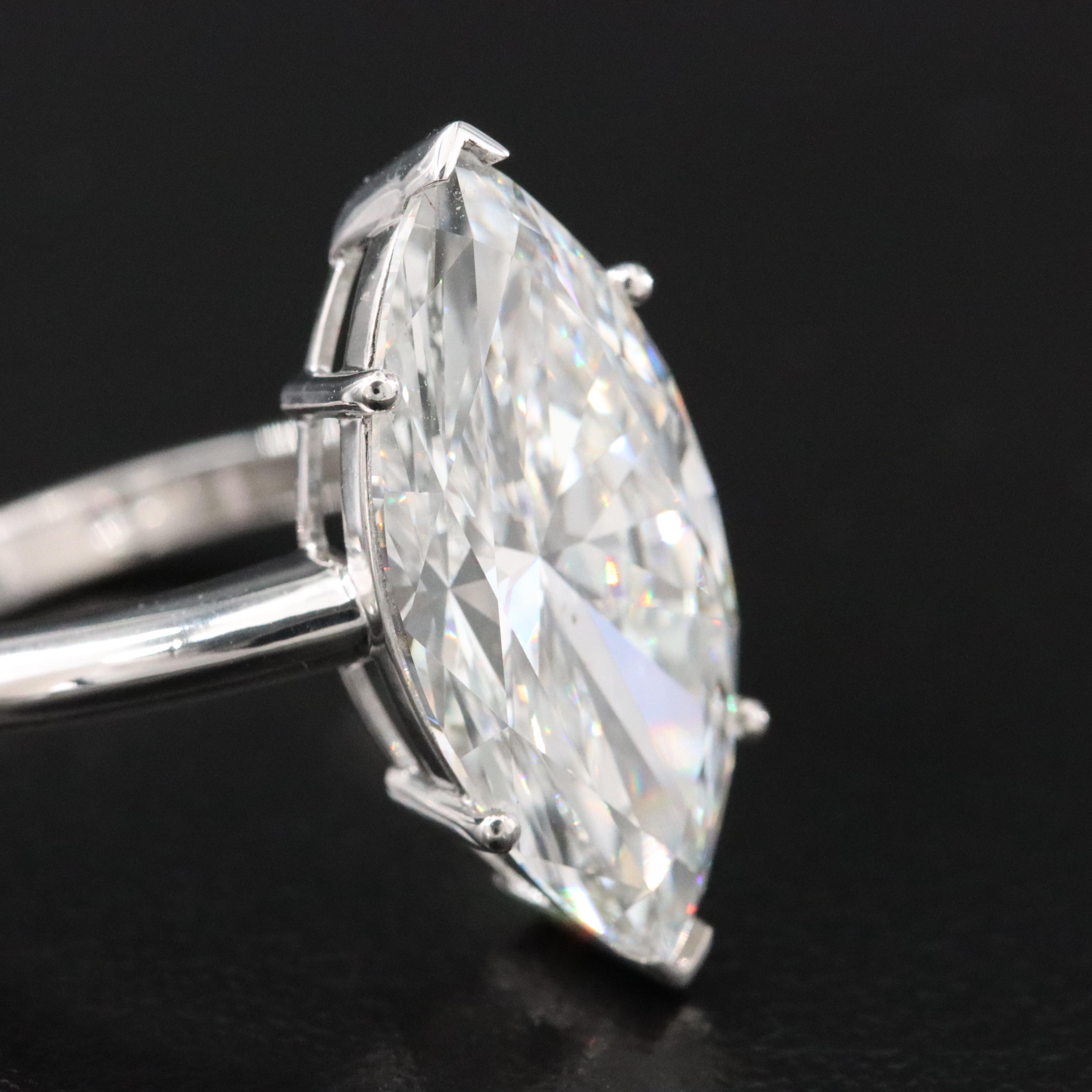 Platinum 5.66 CT Lab Grown Diamond Solitaire Ring with IGI Report