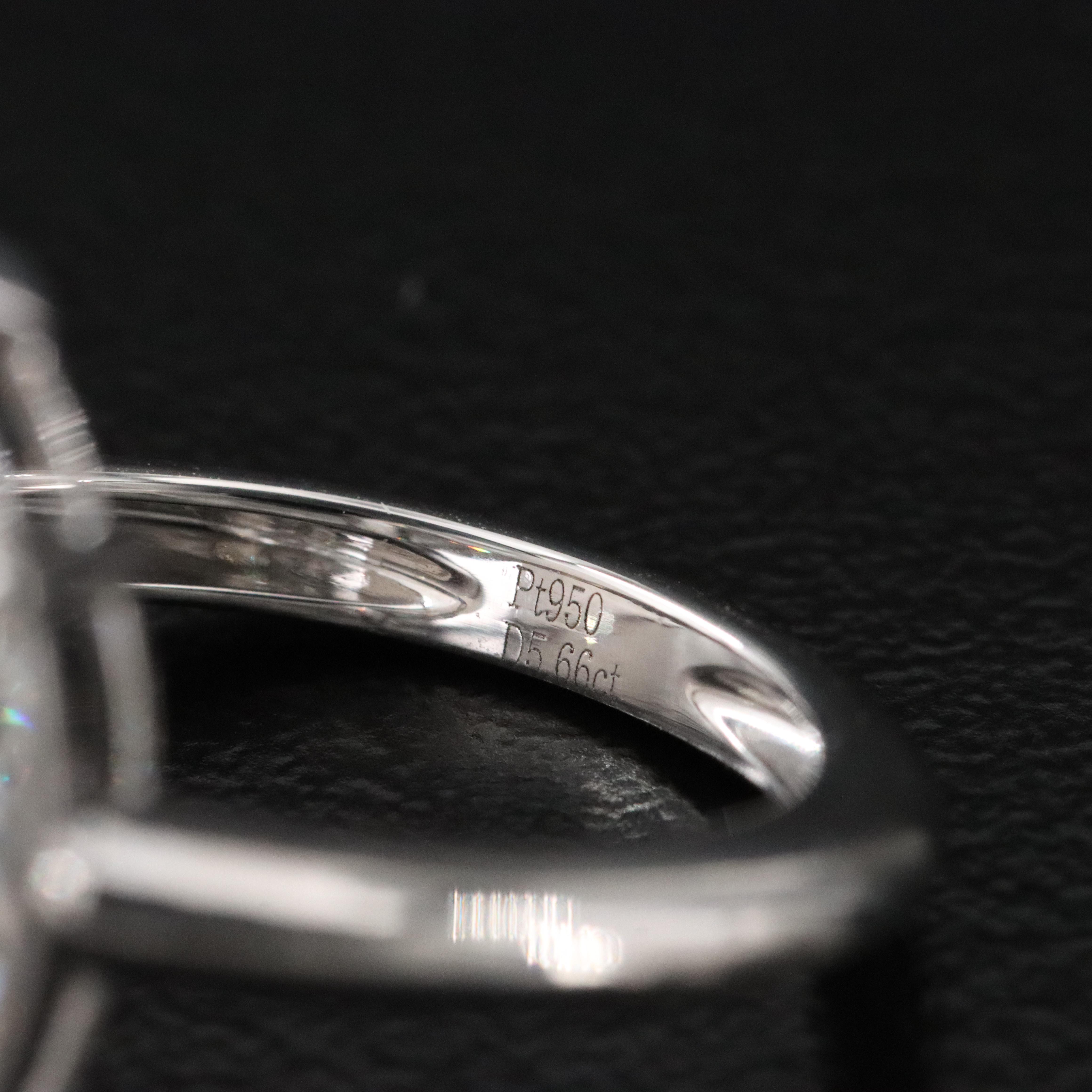 Platinum 5.66 CT Lab Grown Diamond Solitaire Ring with IGI Report