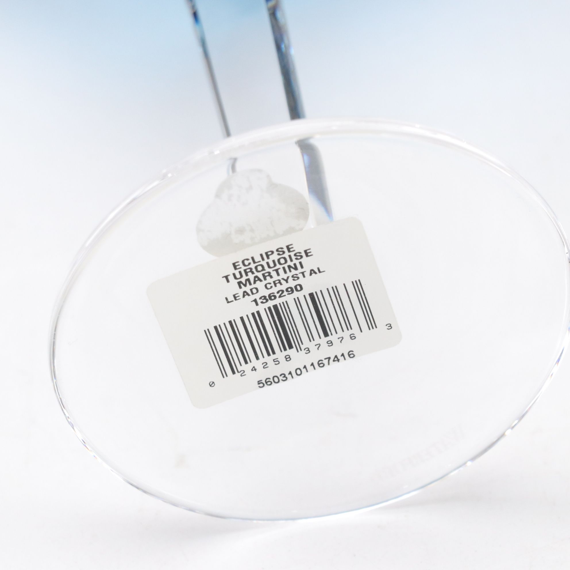 Waterford Crystal "Eclipse" Turquoise Martini Glasses, Pair In Box