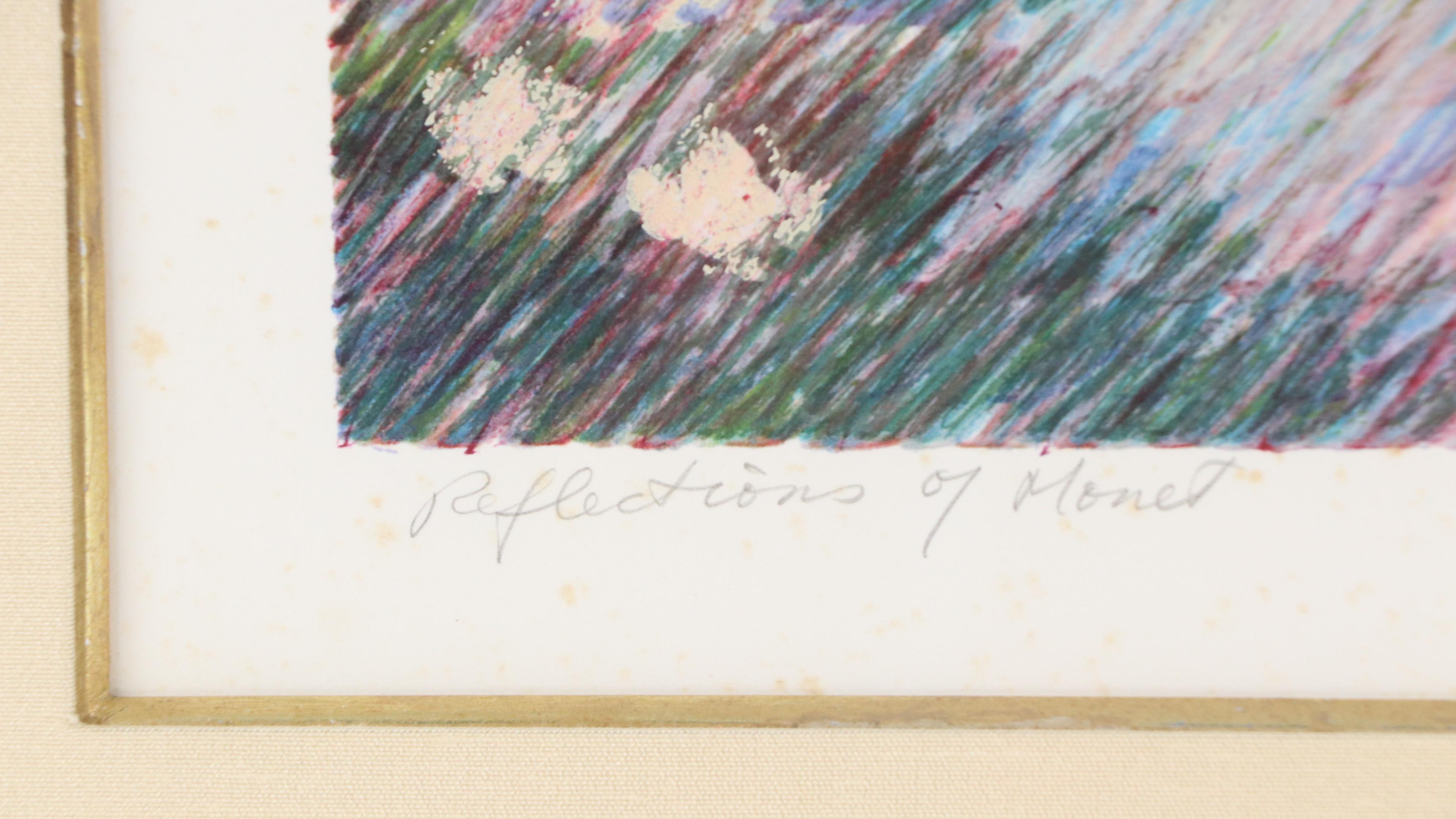Marcus Uzilevsky Color Lithograph "Reflections of Monet," 1982