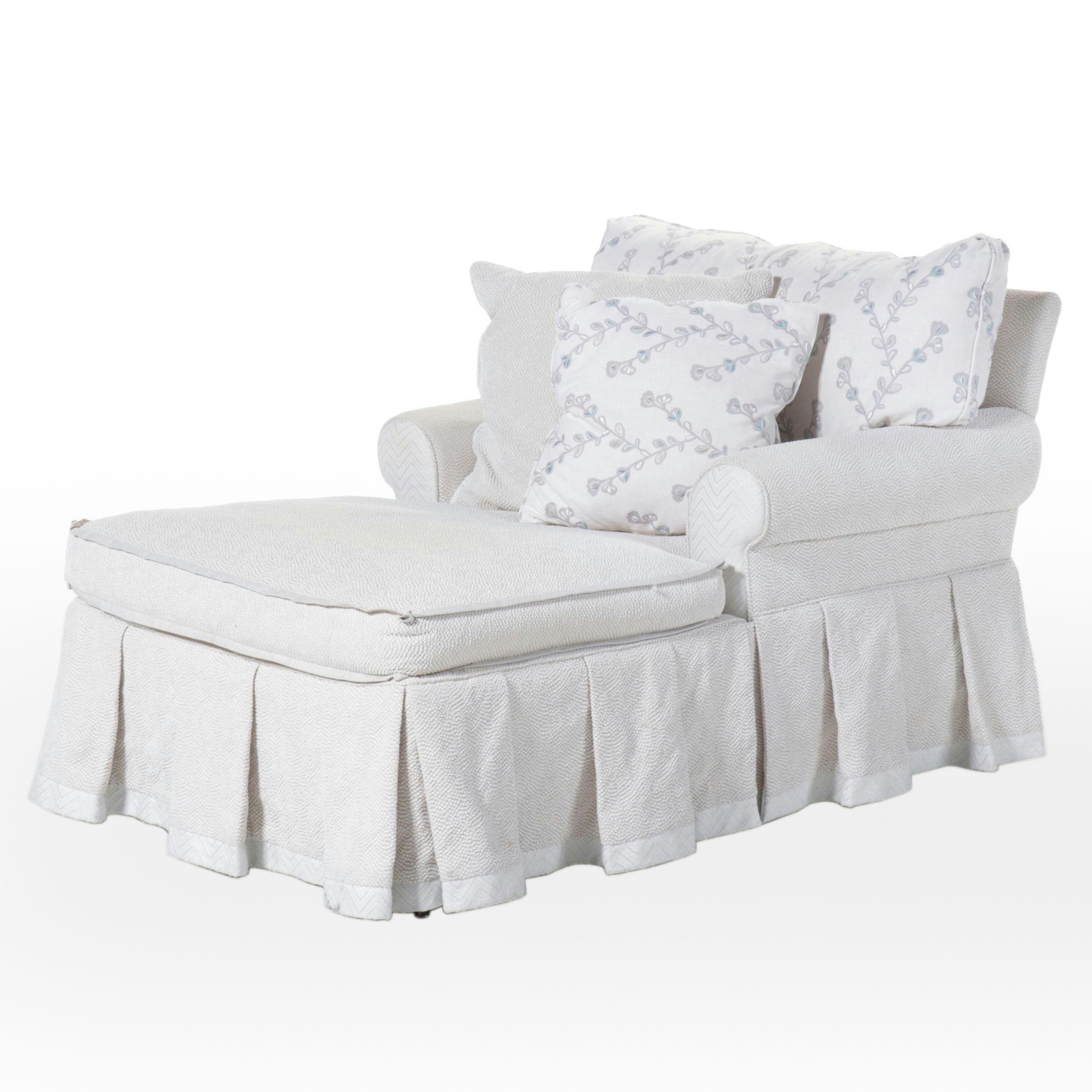 Chenille Upholstered Chaise Lounge