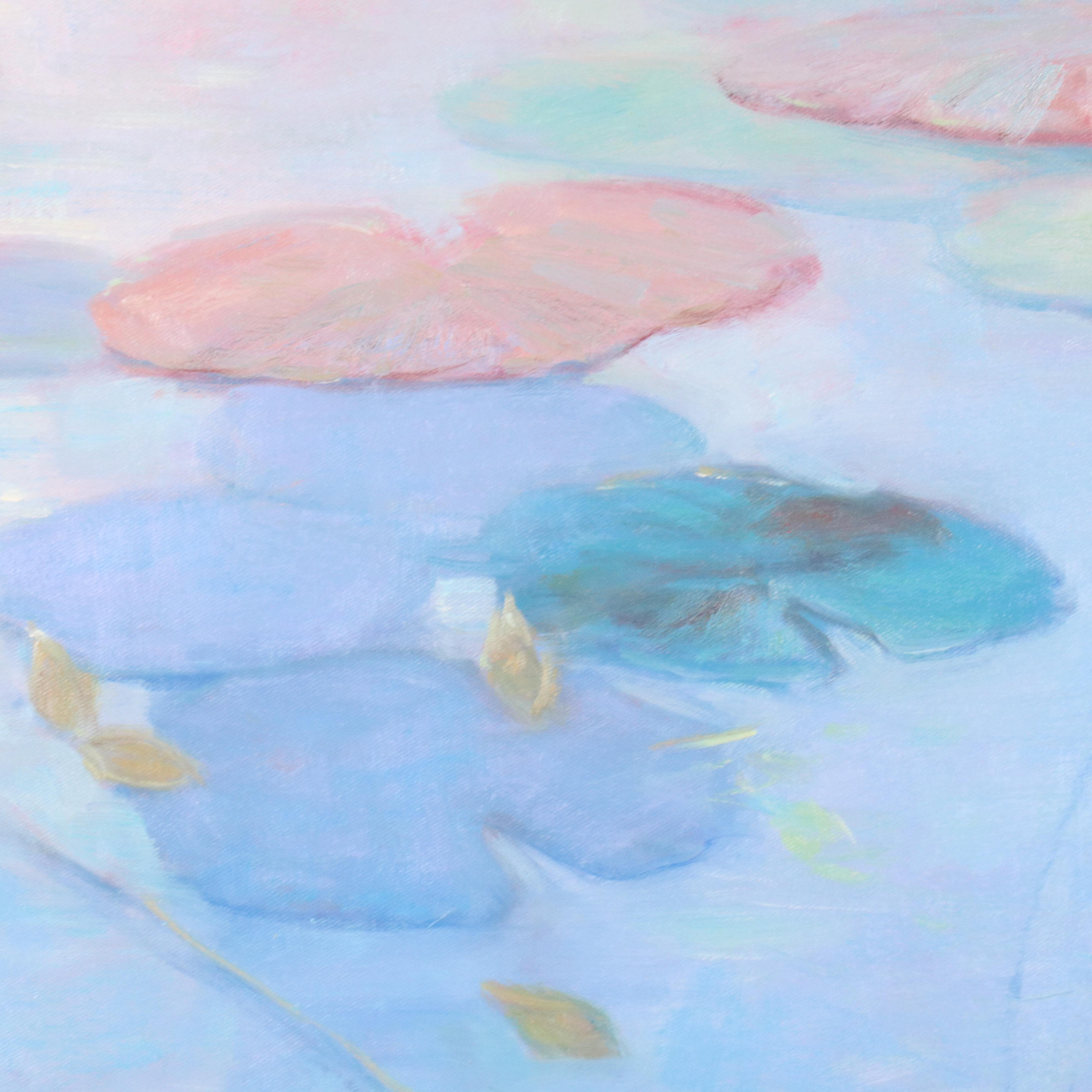 N. Ming Pond Landscape Oil Painting, 21st Century