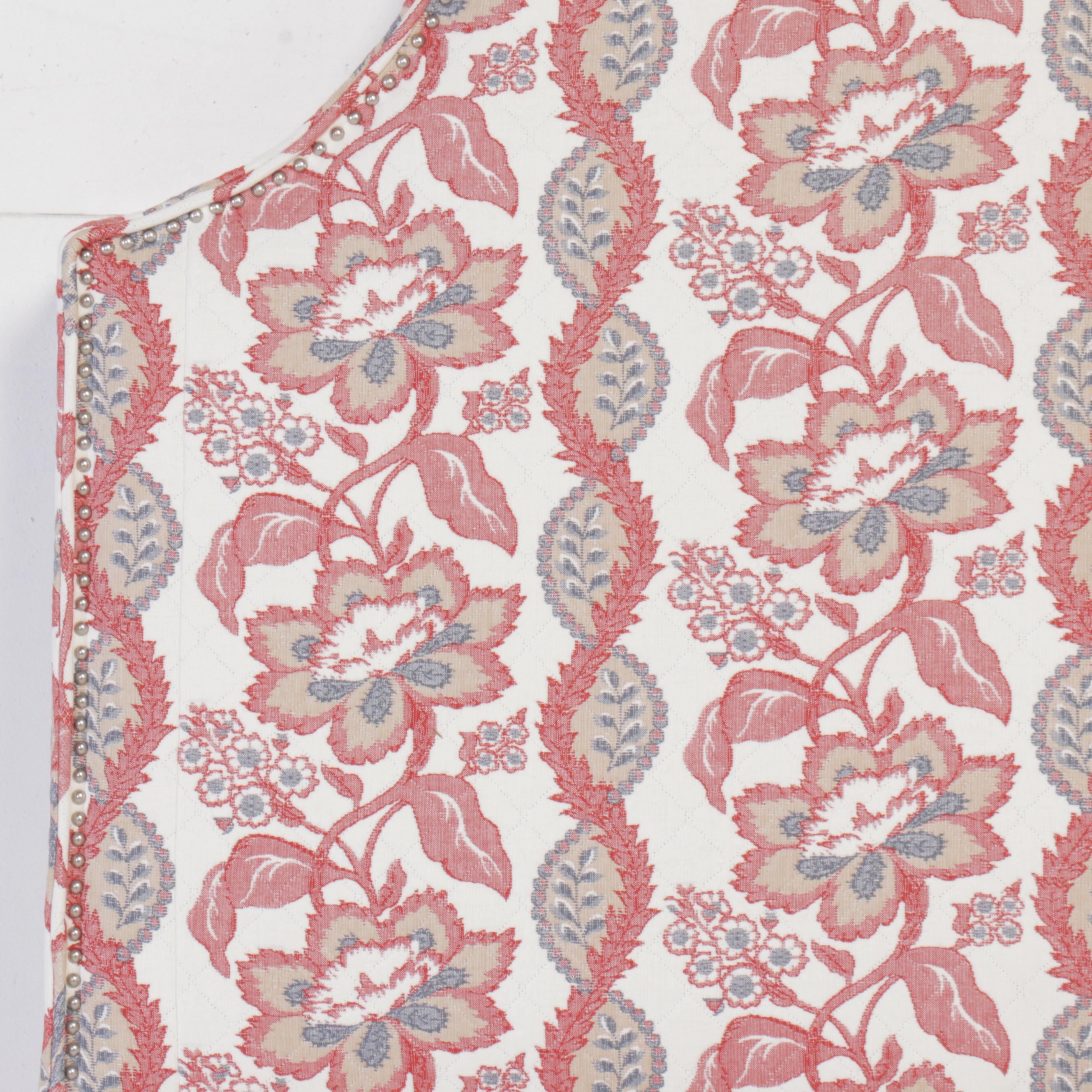 Baroque Brocade Style Upholstered Twin Headboard