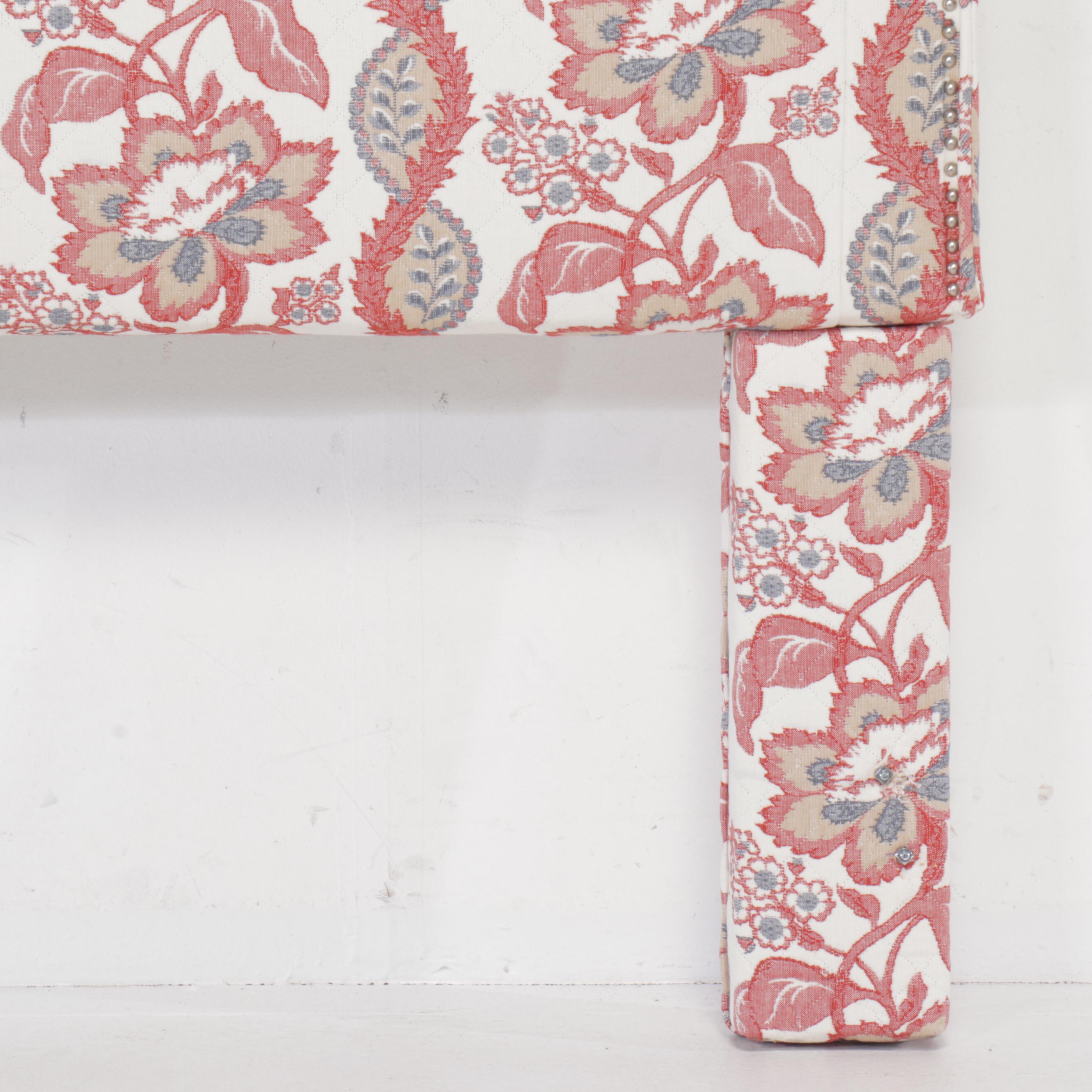 Baroque Brocade Style Upholstered Twin Headboard