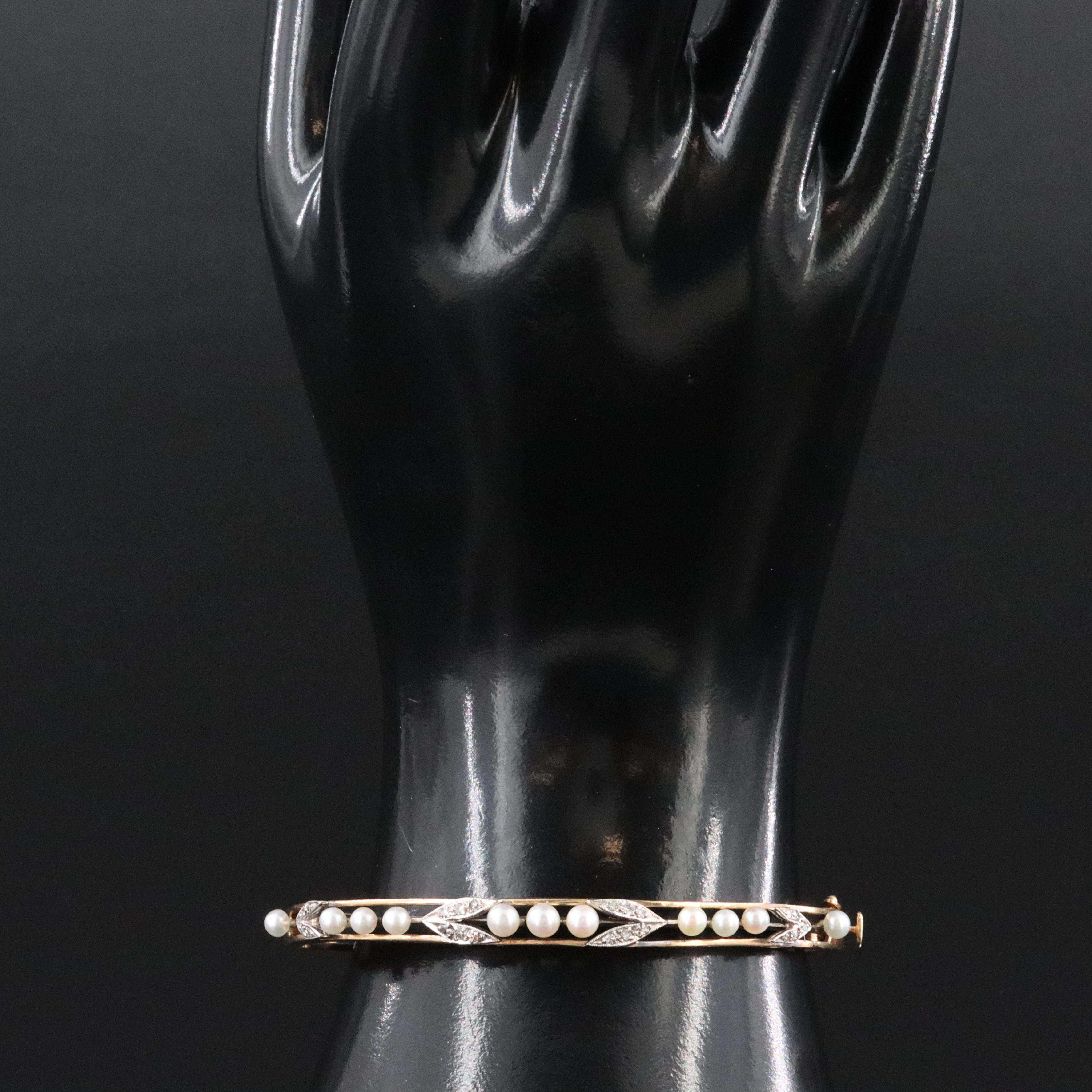 14K Pearl and Diamond Bracelet