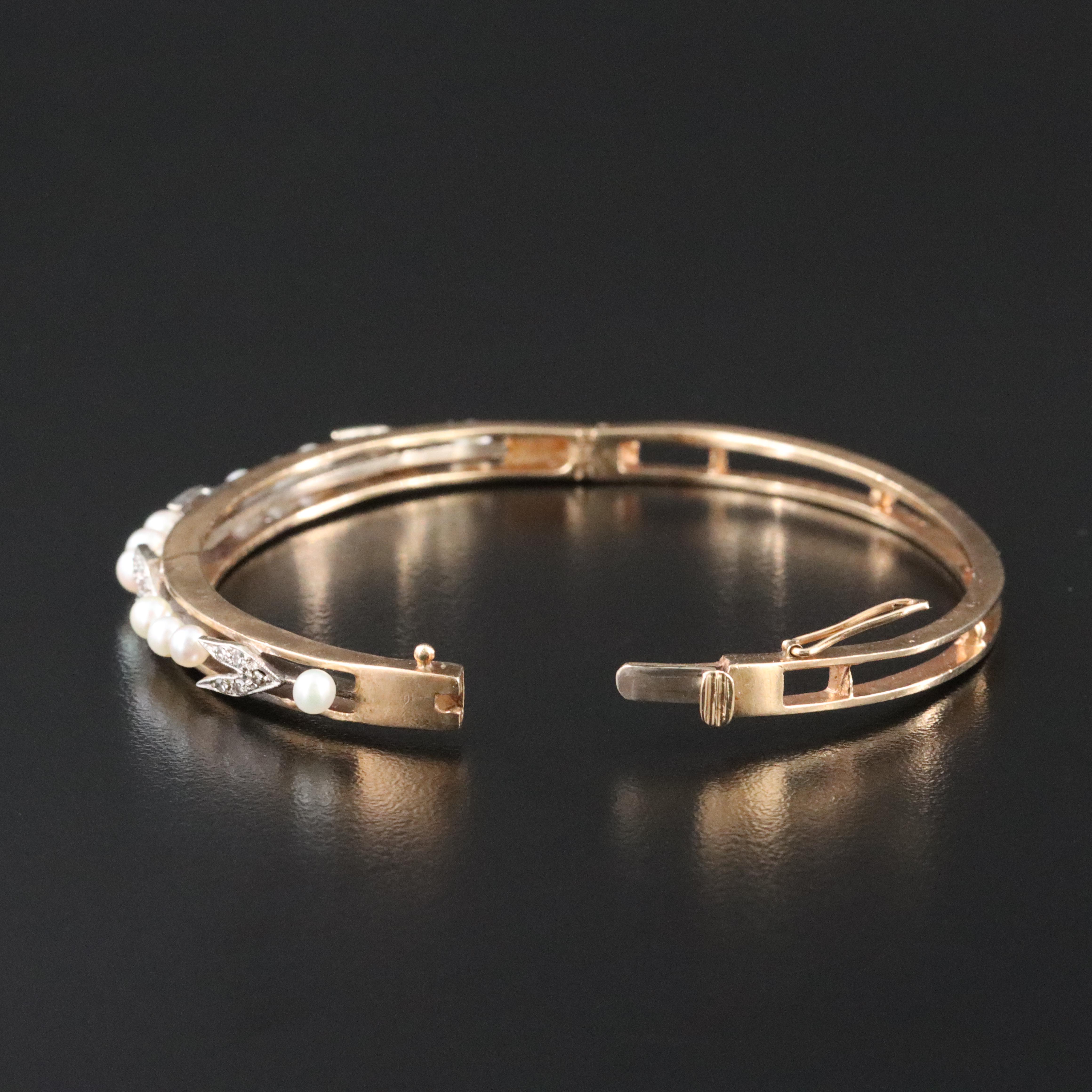 14K Pearl and Diamond Bracelet