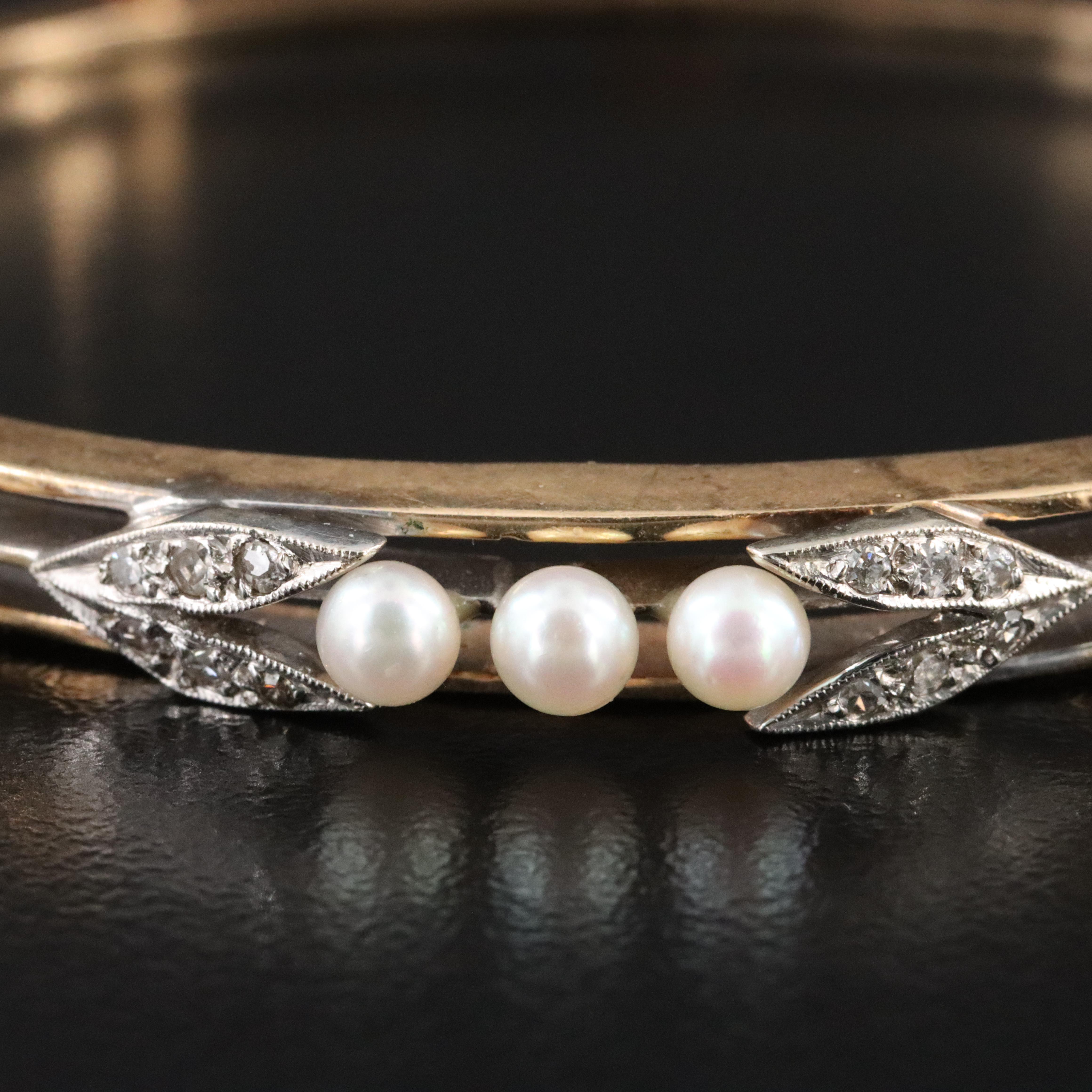 14K Pearl and Diamond Bracelet