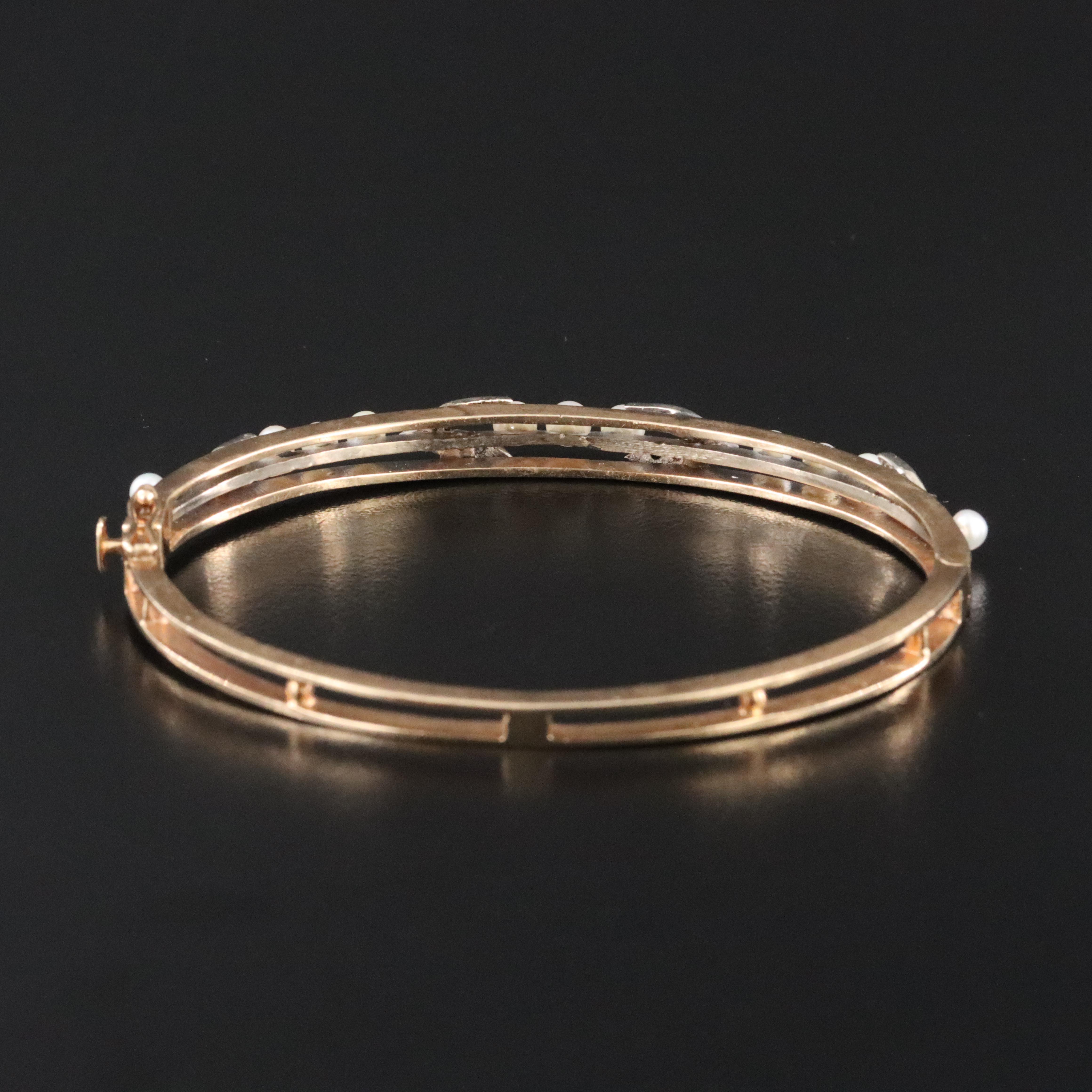 14K Pearl and Diamond Bracelet