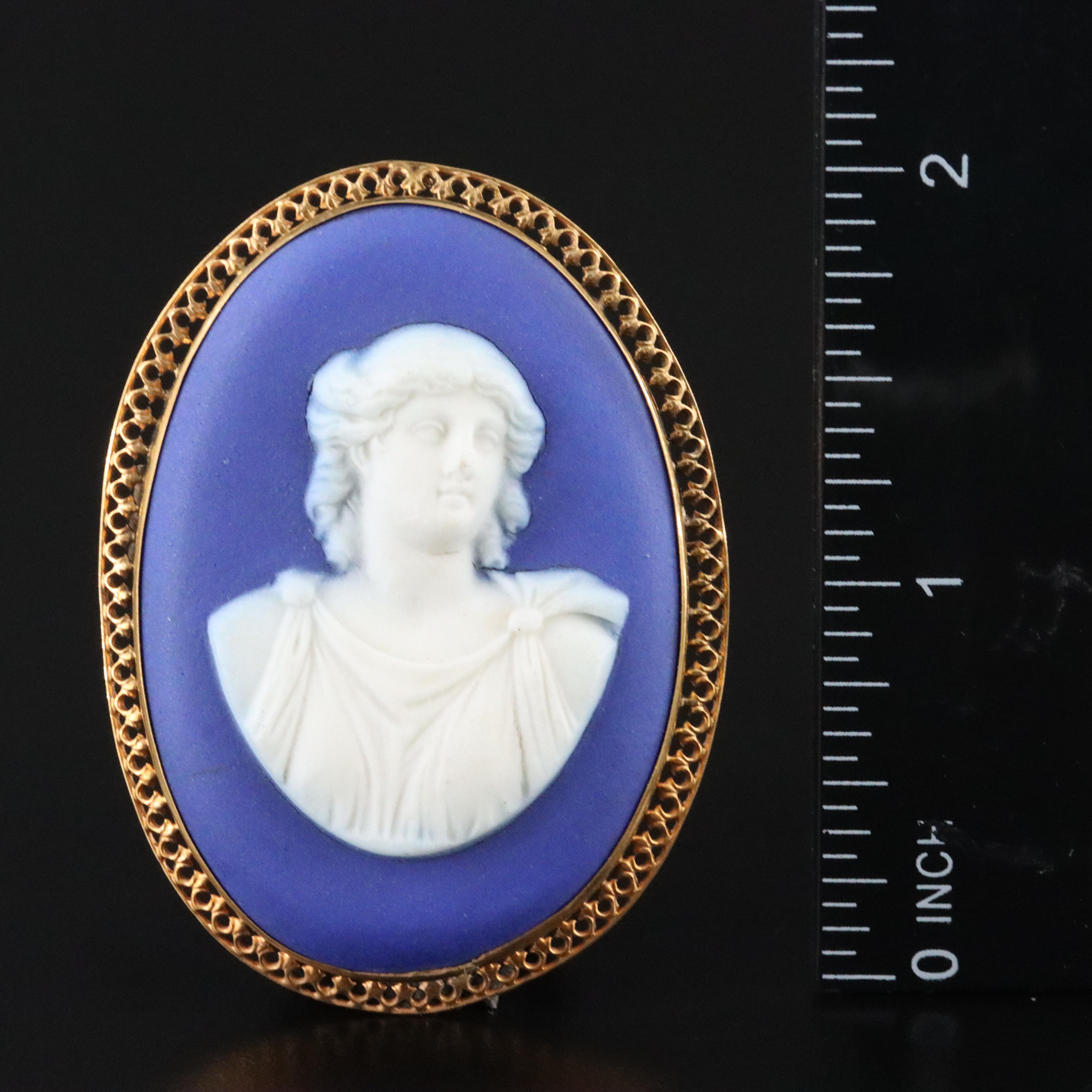 Antique Wedgwood Jasperware Cameo Brooch