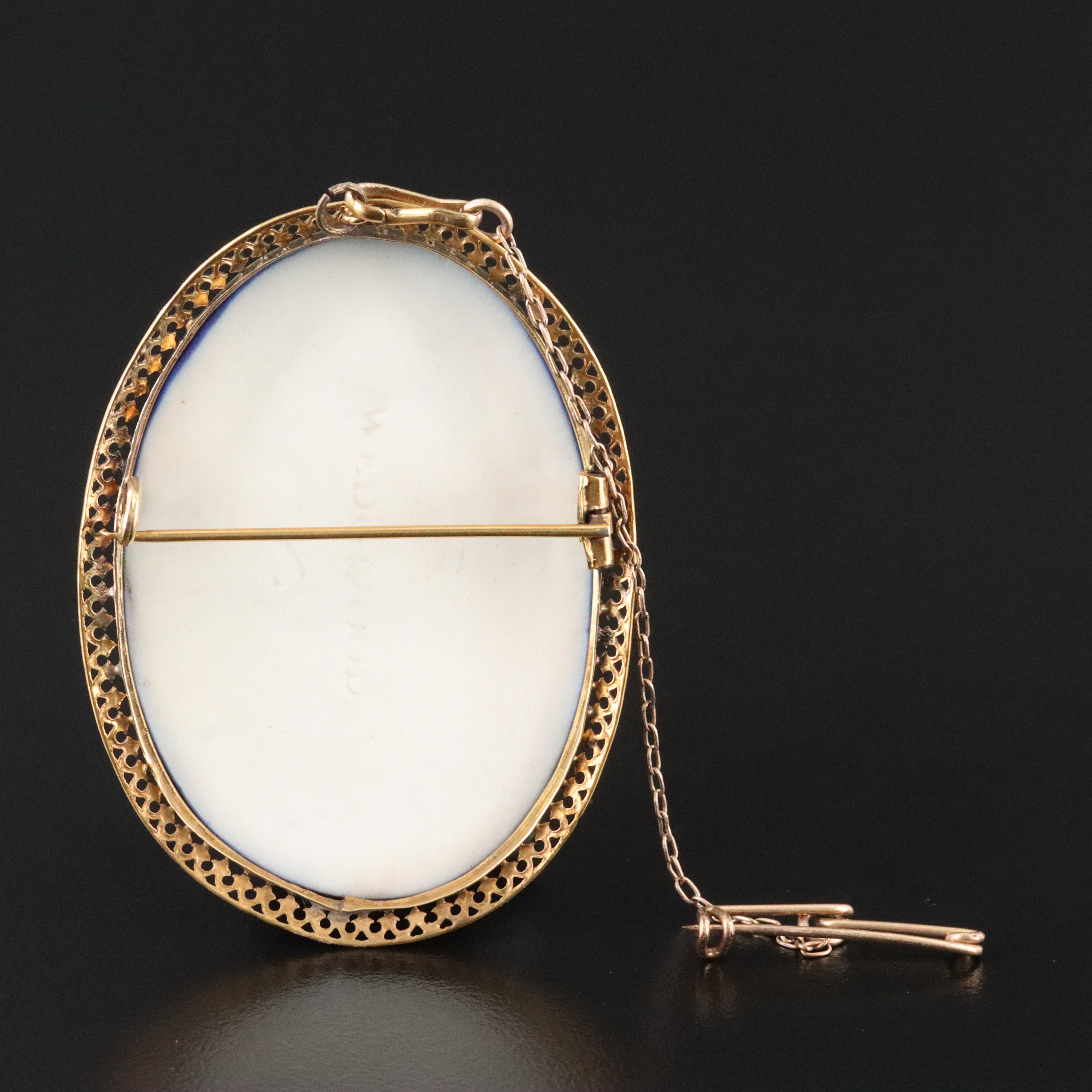 Antique Wedgwood Jasperware Cameo Brooch