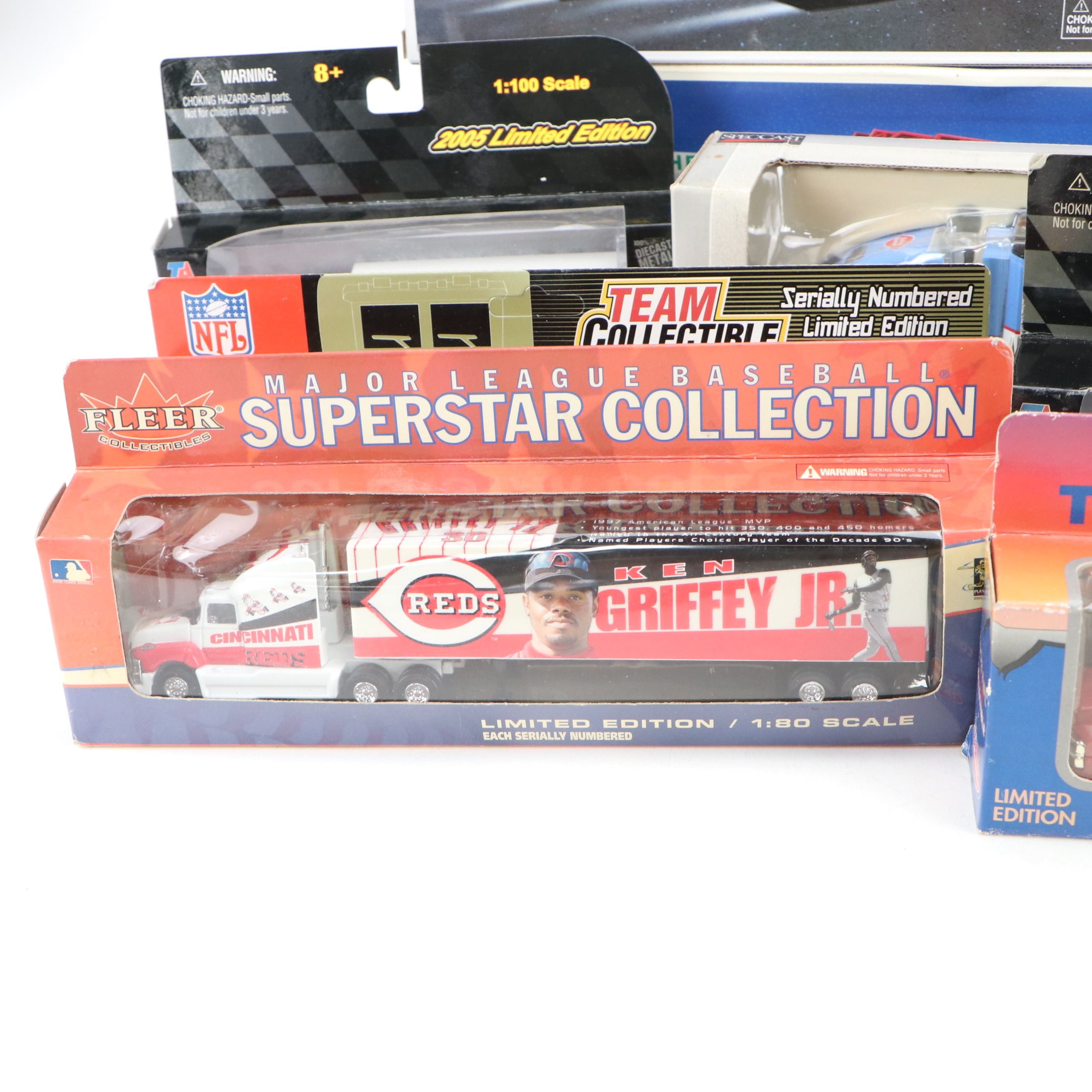 NAPA, Hess, and Other Toy Trucks with Toy Cars, Late 20th-Early 21st Century