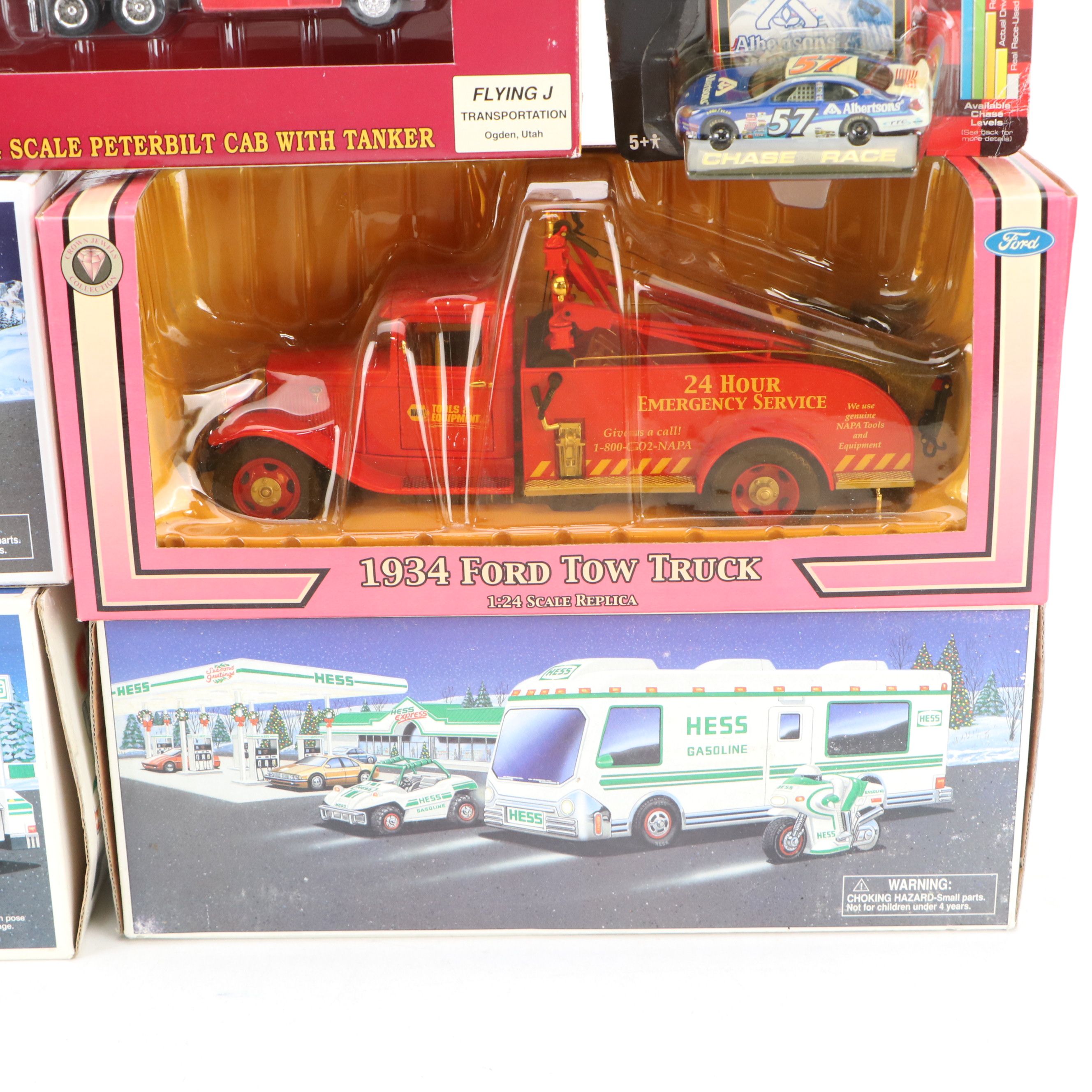 NAPA, Hess, and Other Toy Trucks with Toy Cars, Late 20th-Early 21st Century