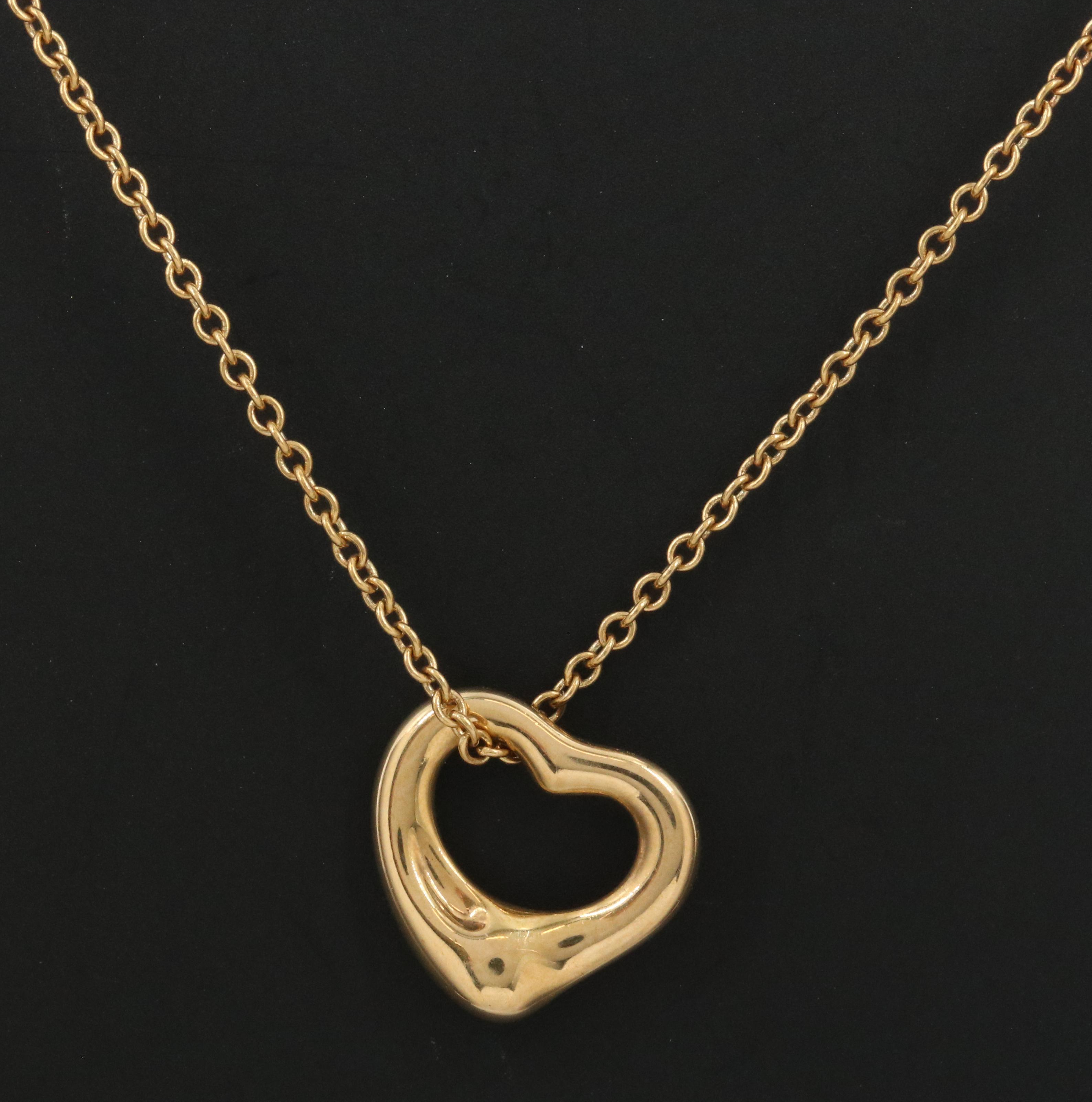 Elsa Peretti for Tiffany & Co. Open Heart 18K Pendant Necklace