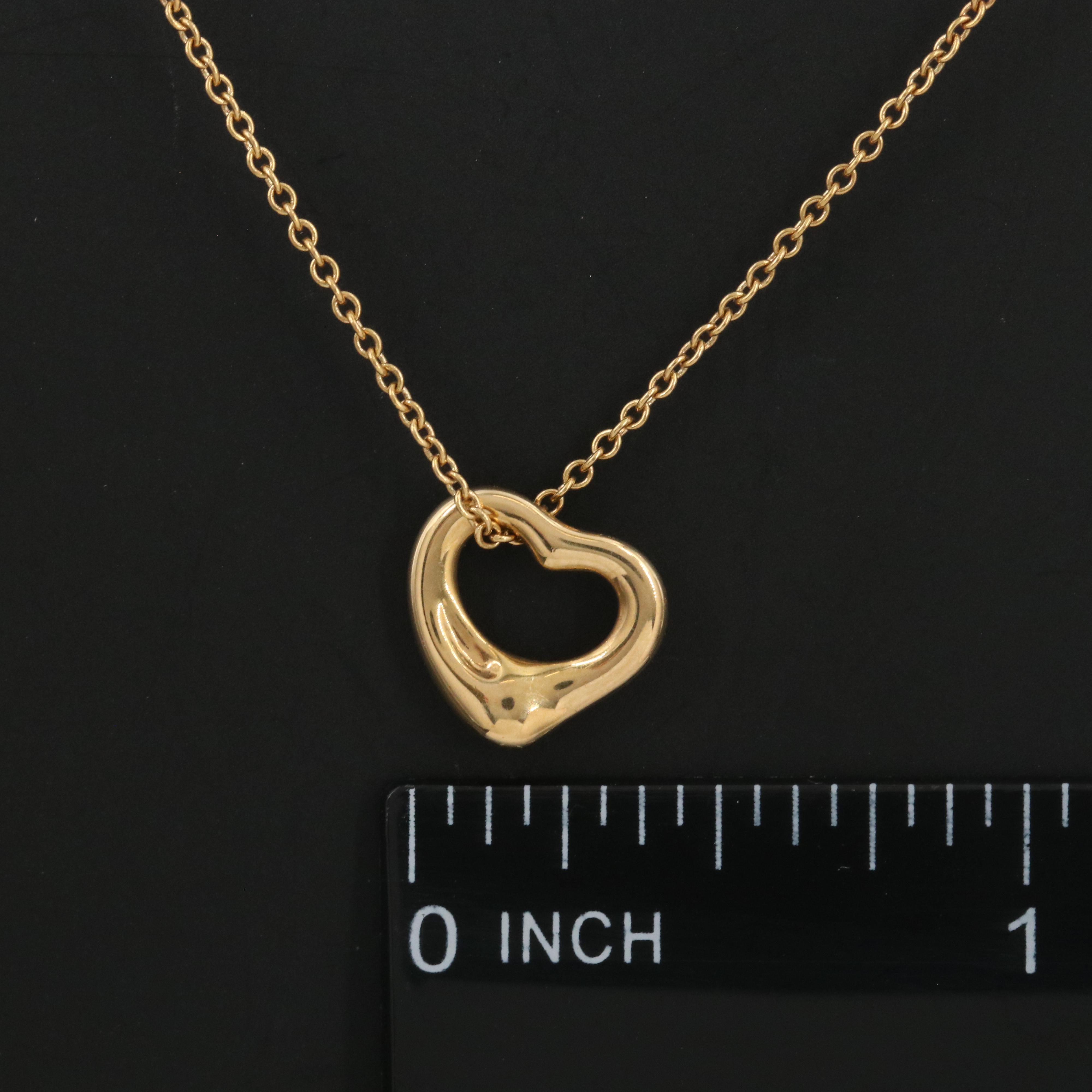 Elsa Peretti for Tiffany & Co. Open Heart 18K Pendant Necklace
