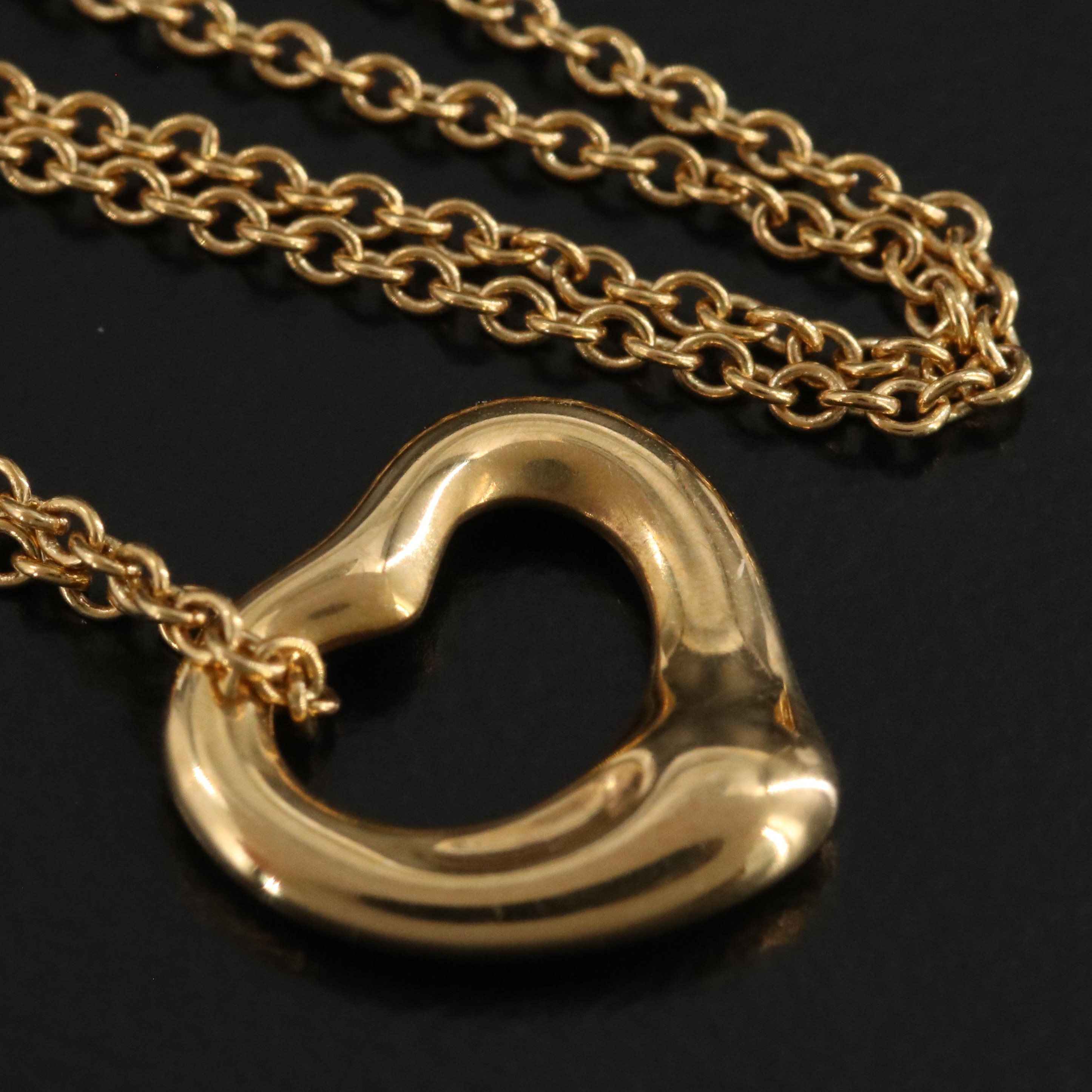 Elsa Peretti for Tiffany & Co. Open Heart 18K Pendant Necklace