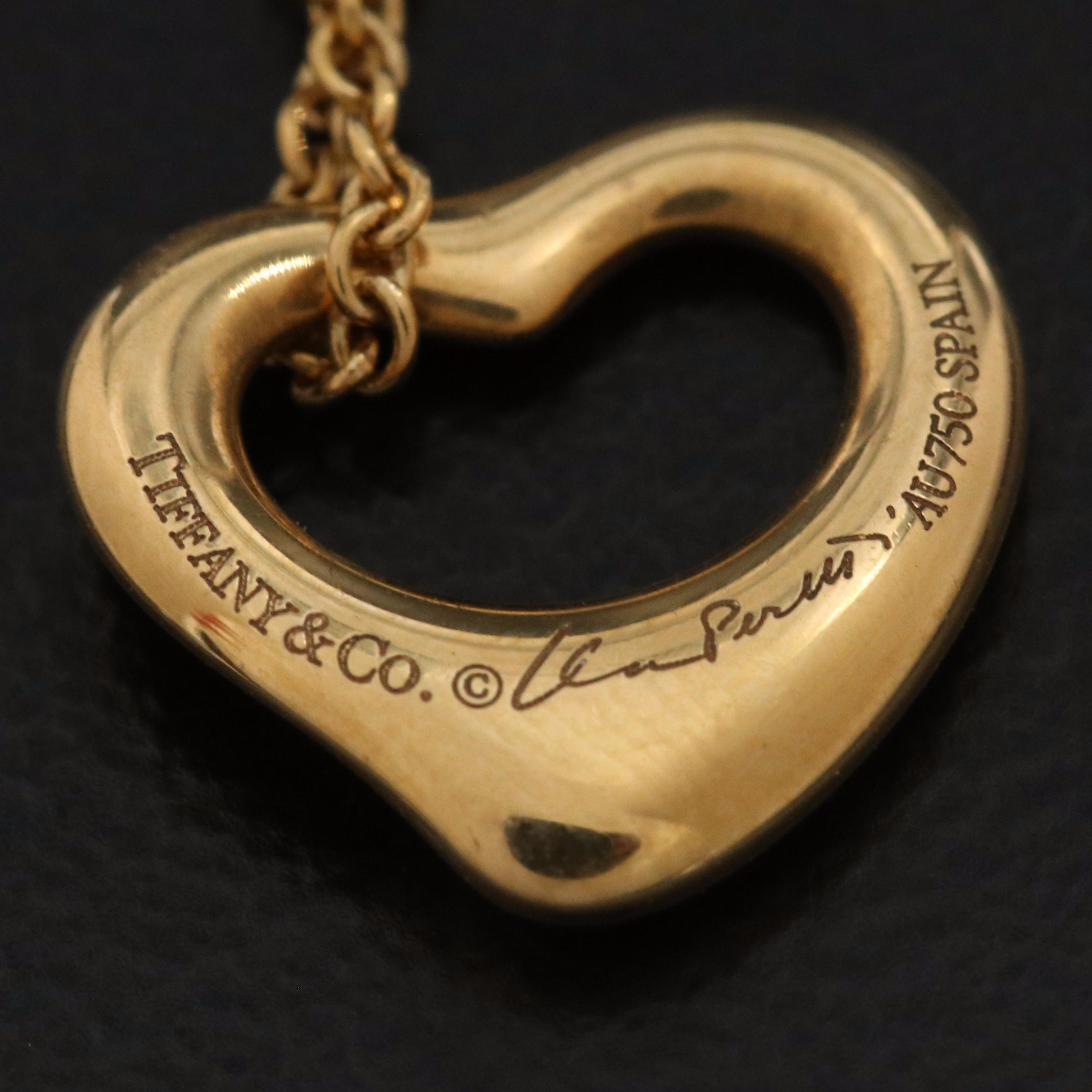 Elsa Peretti for Tiffany & Co. Open Heart 18K Pendant Necklace