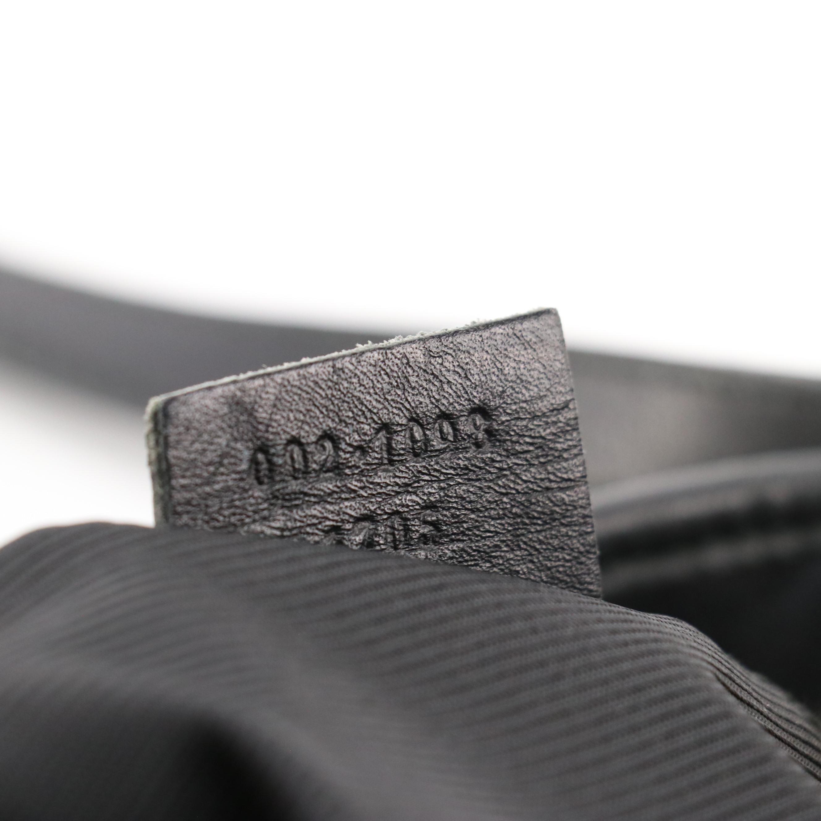 Gucci Vertical Tote in Navy Blue GG Canvas and Leather Trim