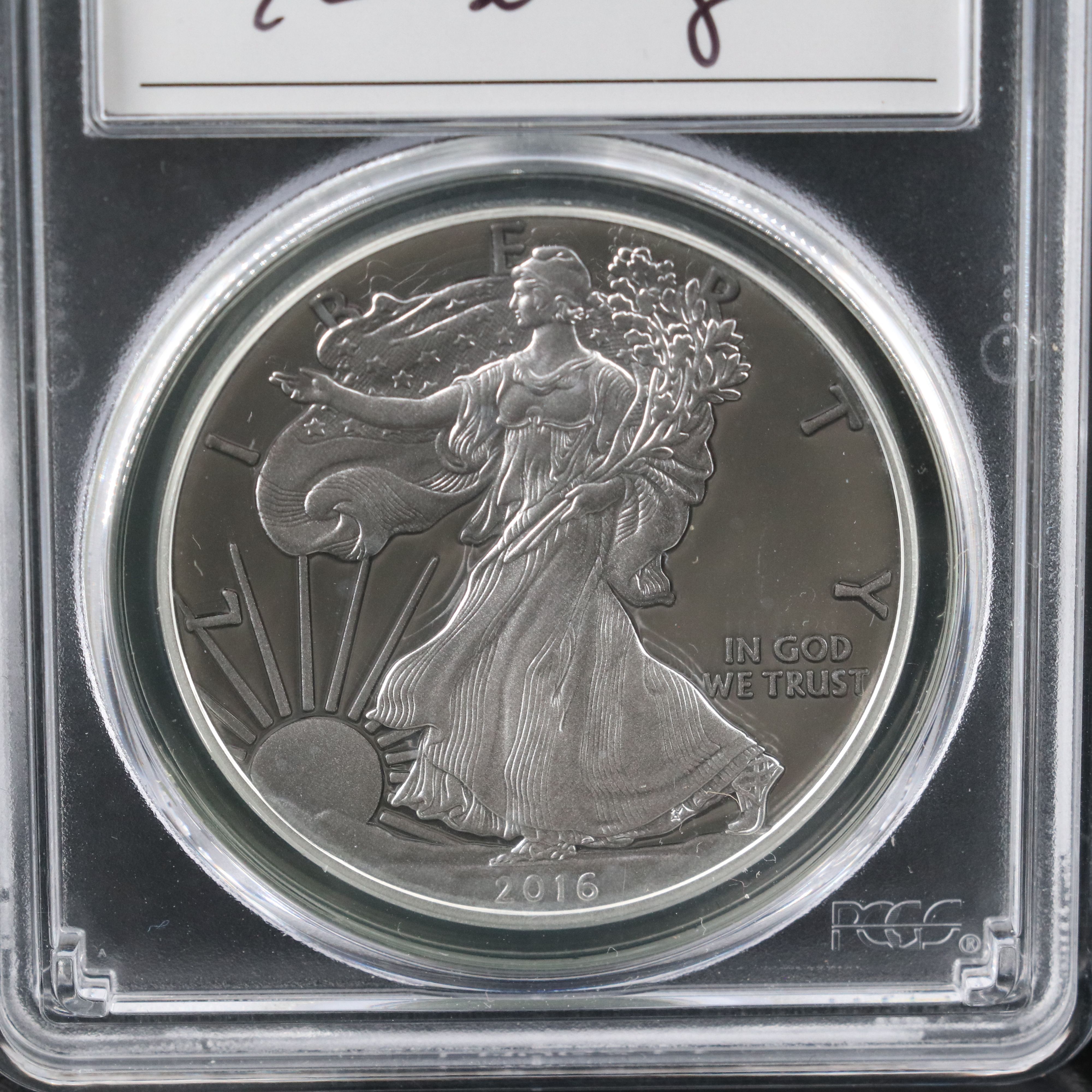 PCGS Graded PR70 DCAM 2016-W $1 Silver Eagle (Moy Signed)