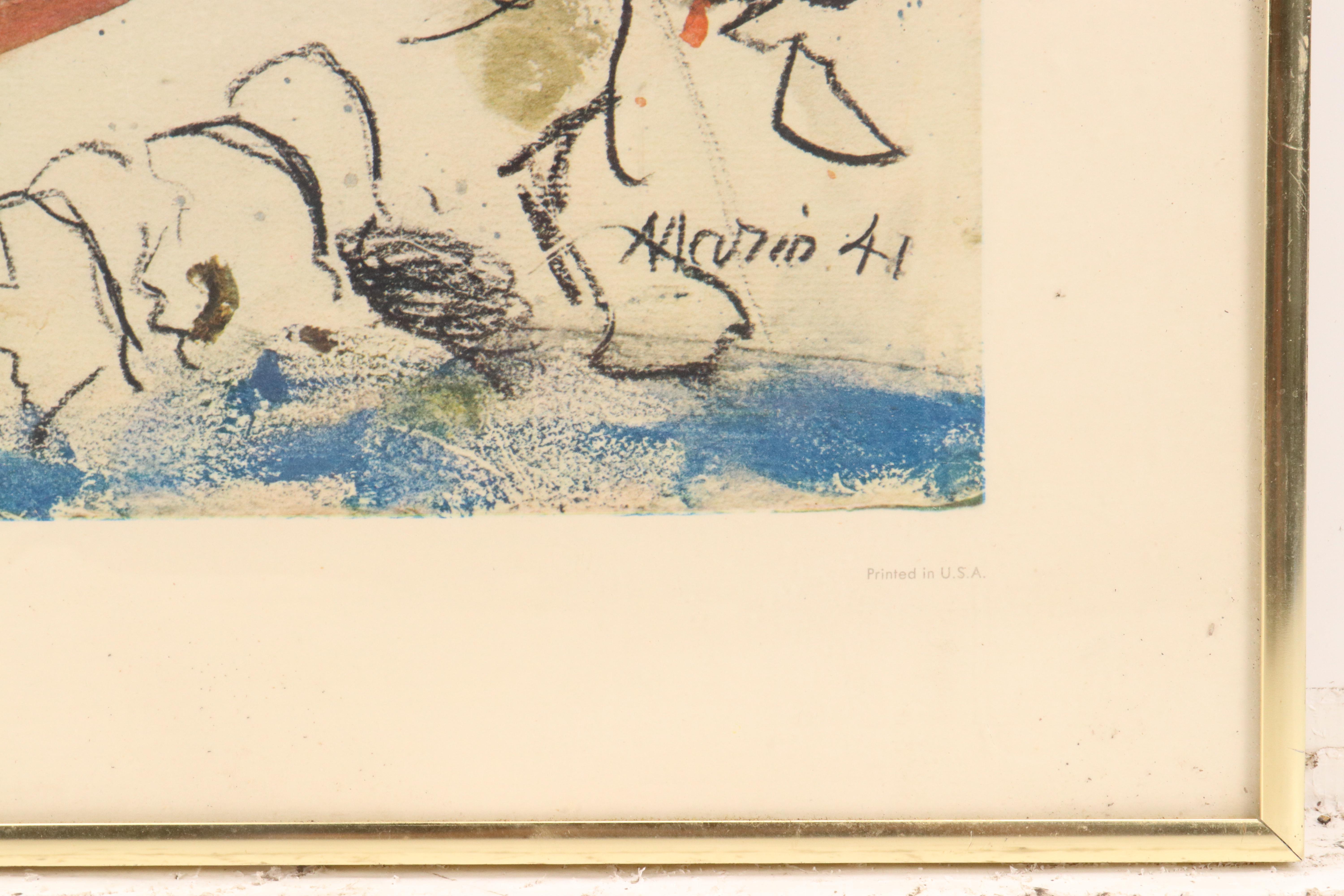 Collotype After John Marin "Circus Elephants," Mid to Late 20th C.