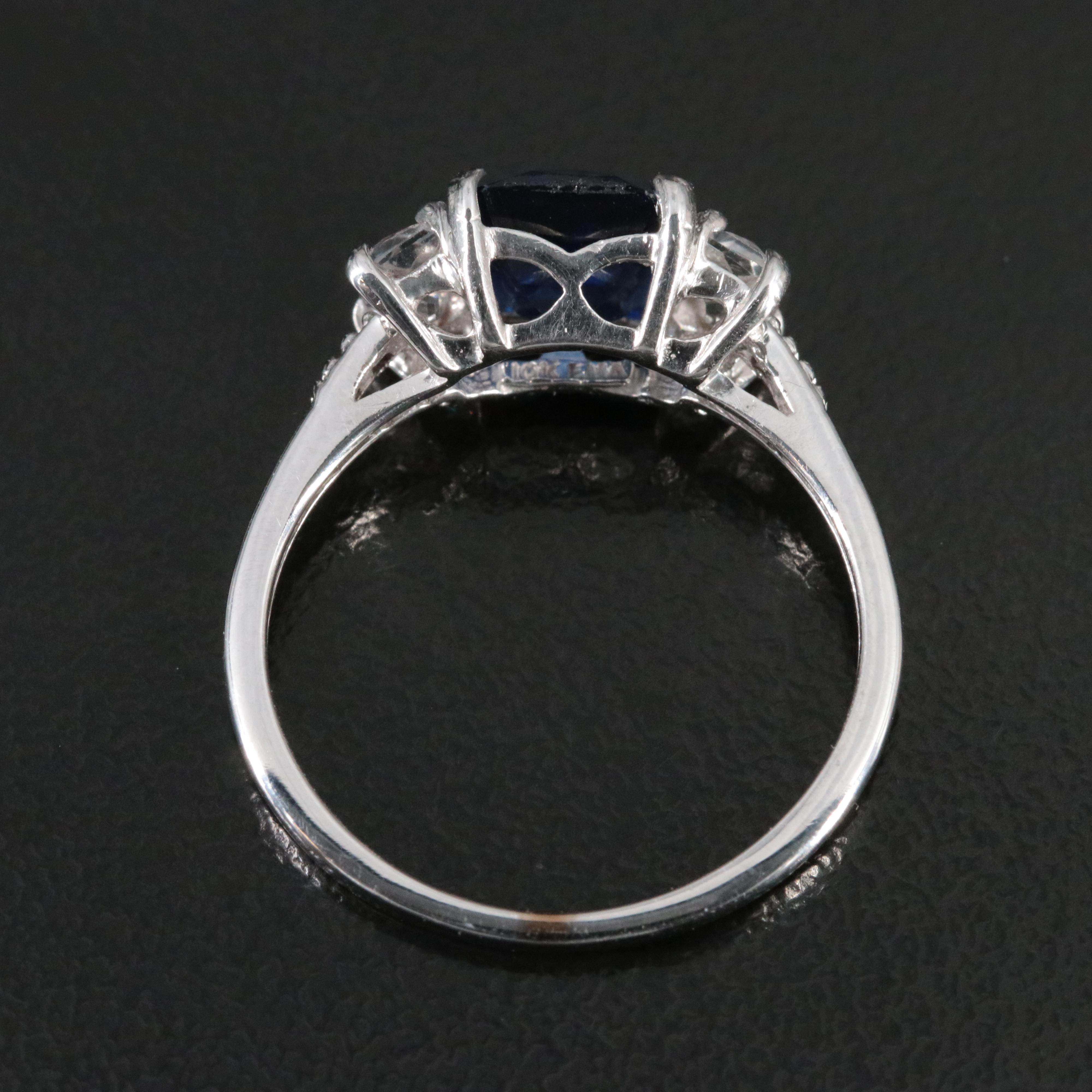 10K Blue and White Sapphire Ring