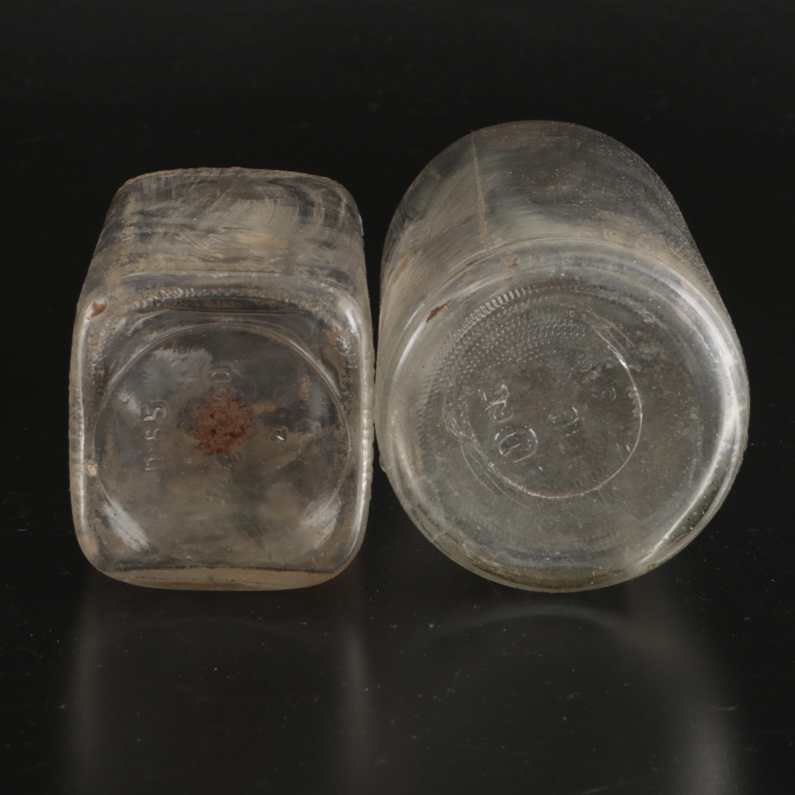 Old Grand-Dad, Seagram's Crown Royal and Other Glass Whiskey Bottles