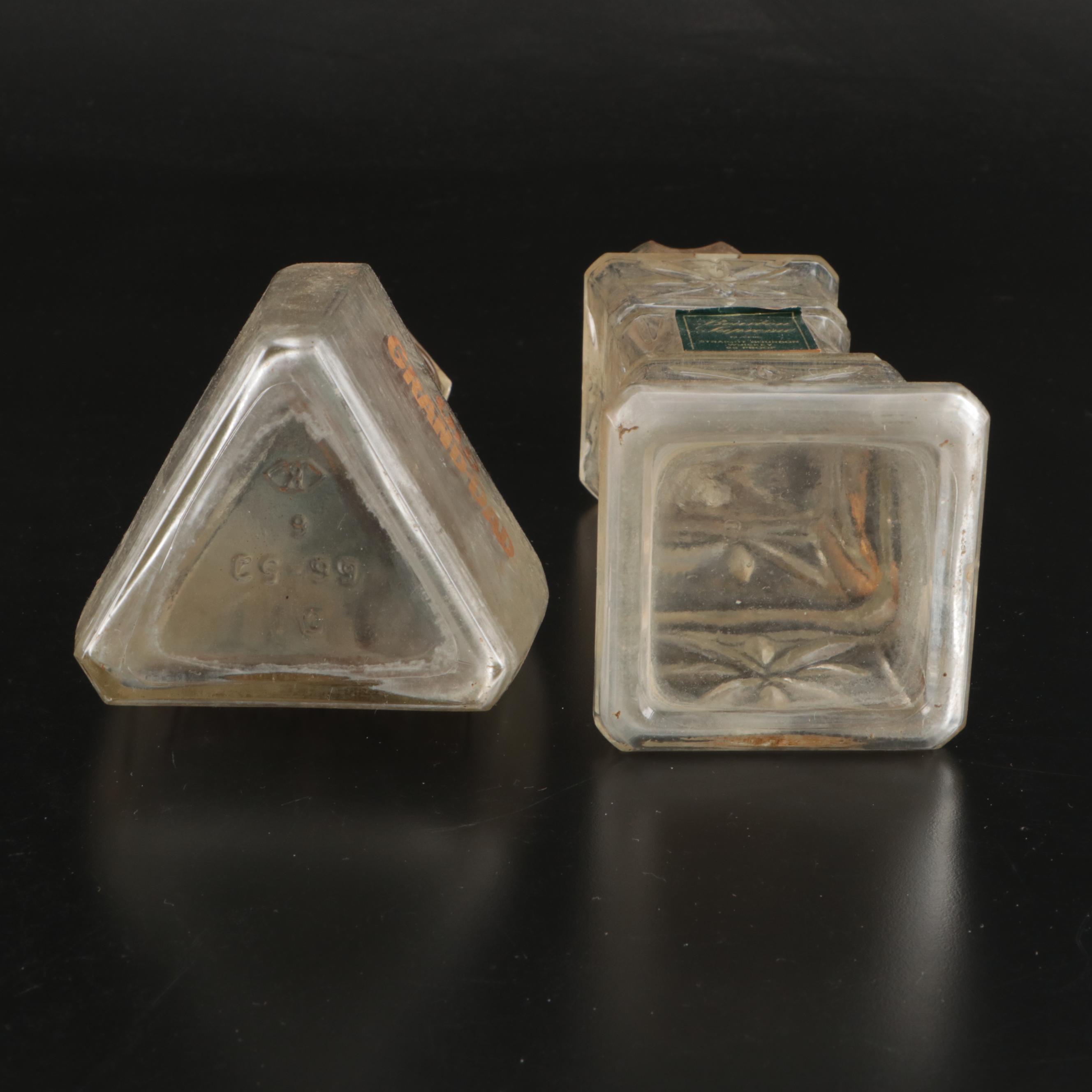 Old Grand-Dad, Seagram's Crown Royal and Other Glass Whiskey Bottles