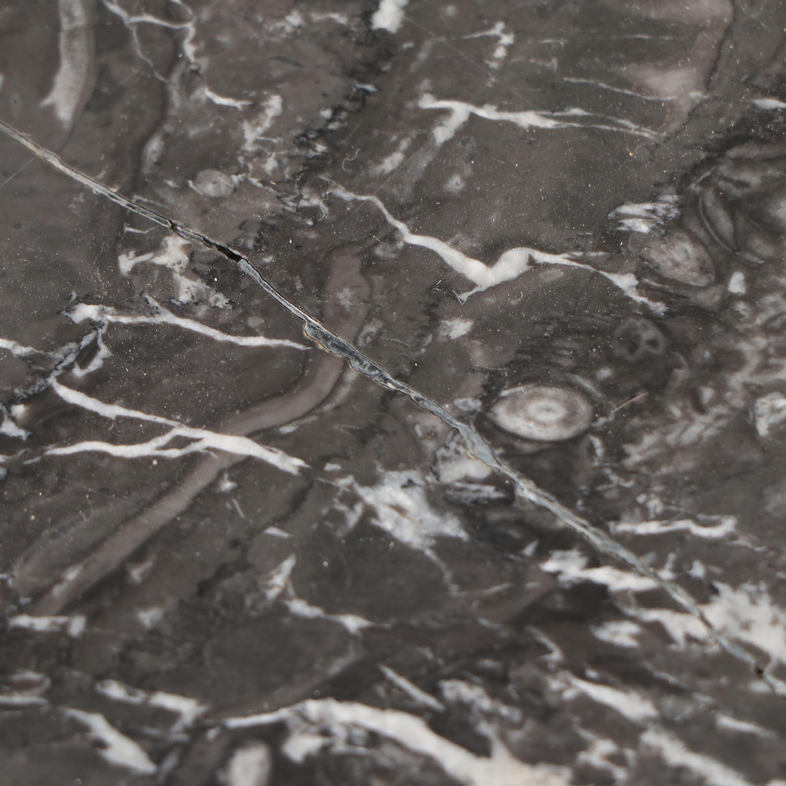 Victorian Style Carved Wood Marble Top Hall Table