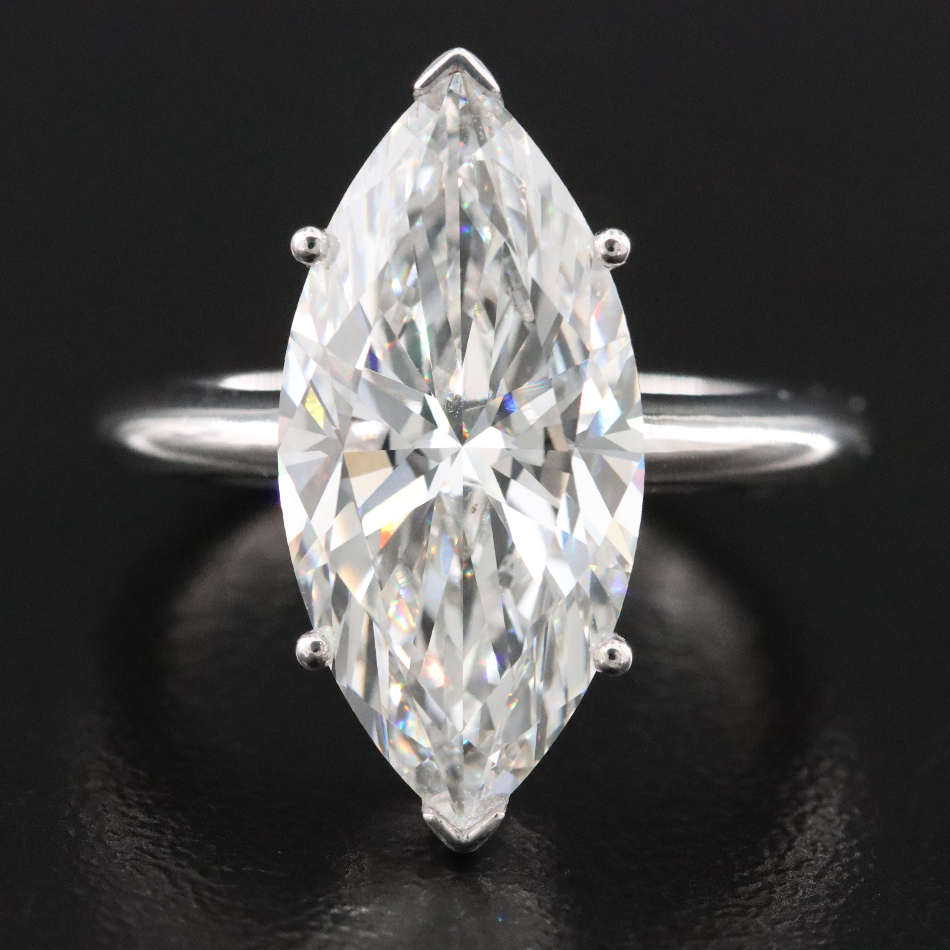 Platinum 5.66 CT Lab Grown Diamond Solitaire Ring with IGI Report