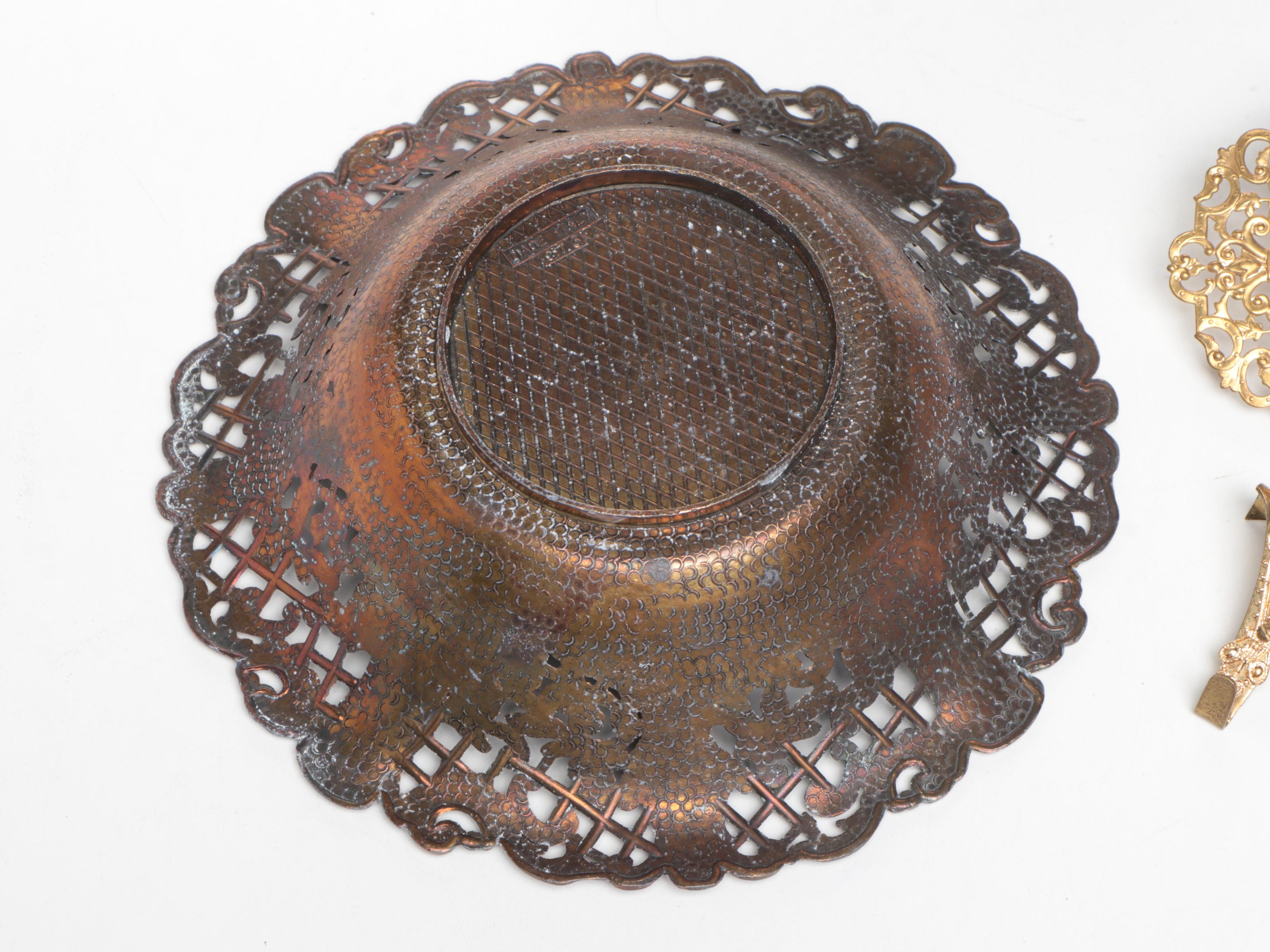 Victorian Style Pierced Metal Bowls and Other Decorative Accents