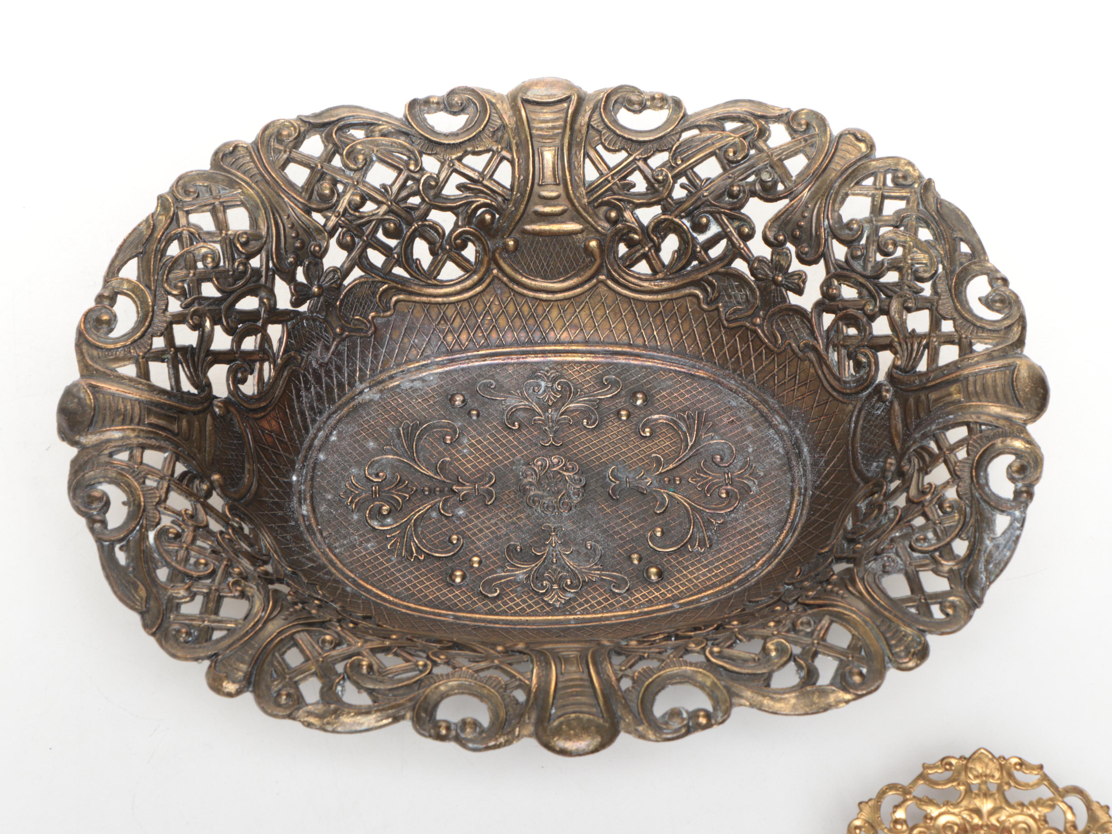 Victorian Style Pierced Metal Bowls and Other Decorative Accents