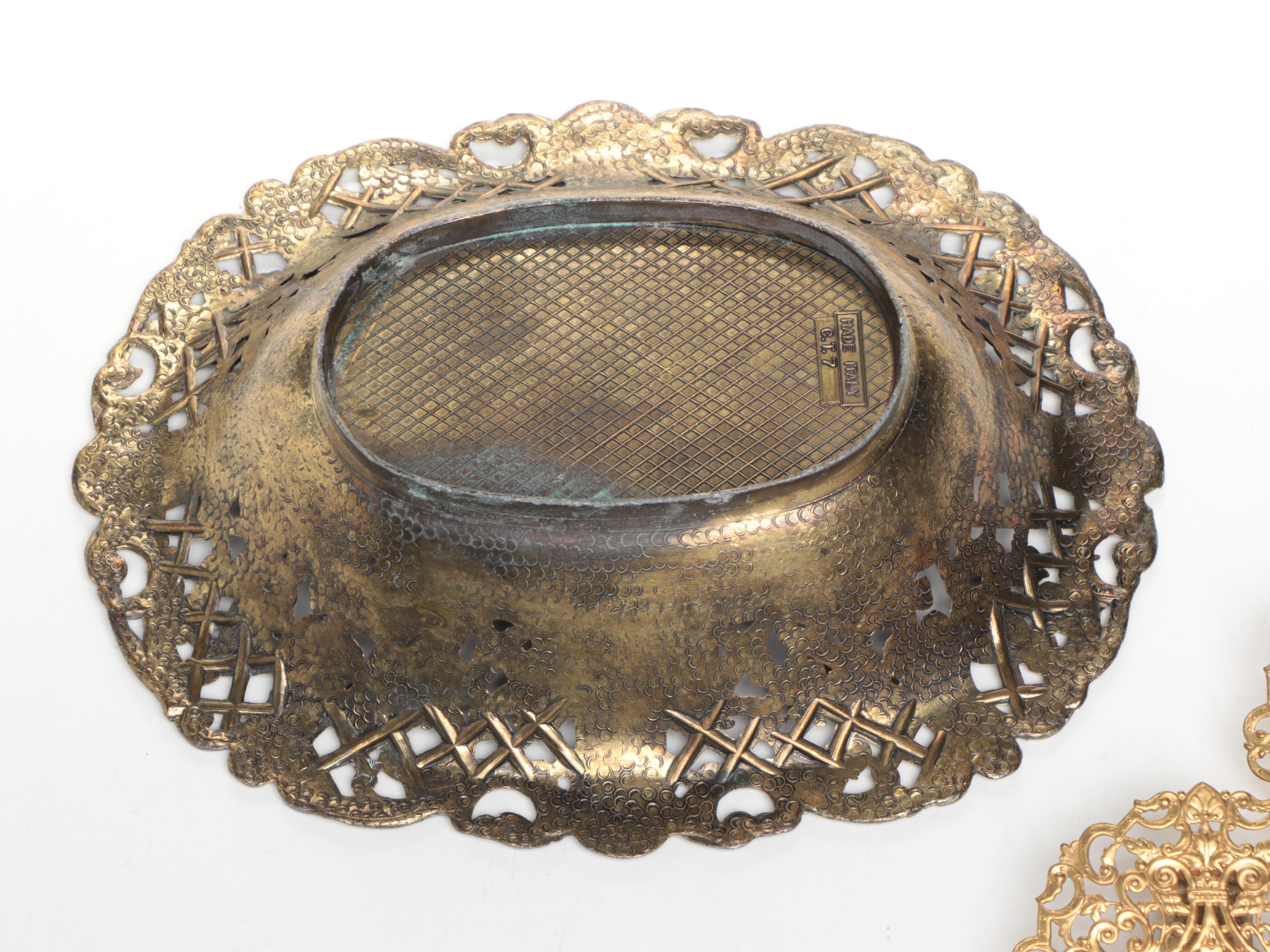 Victorian Style Pierced Metal Bowls and Other Decorative Accents