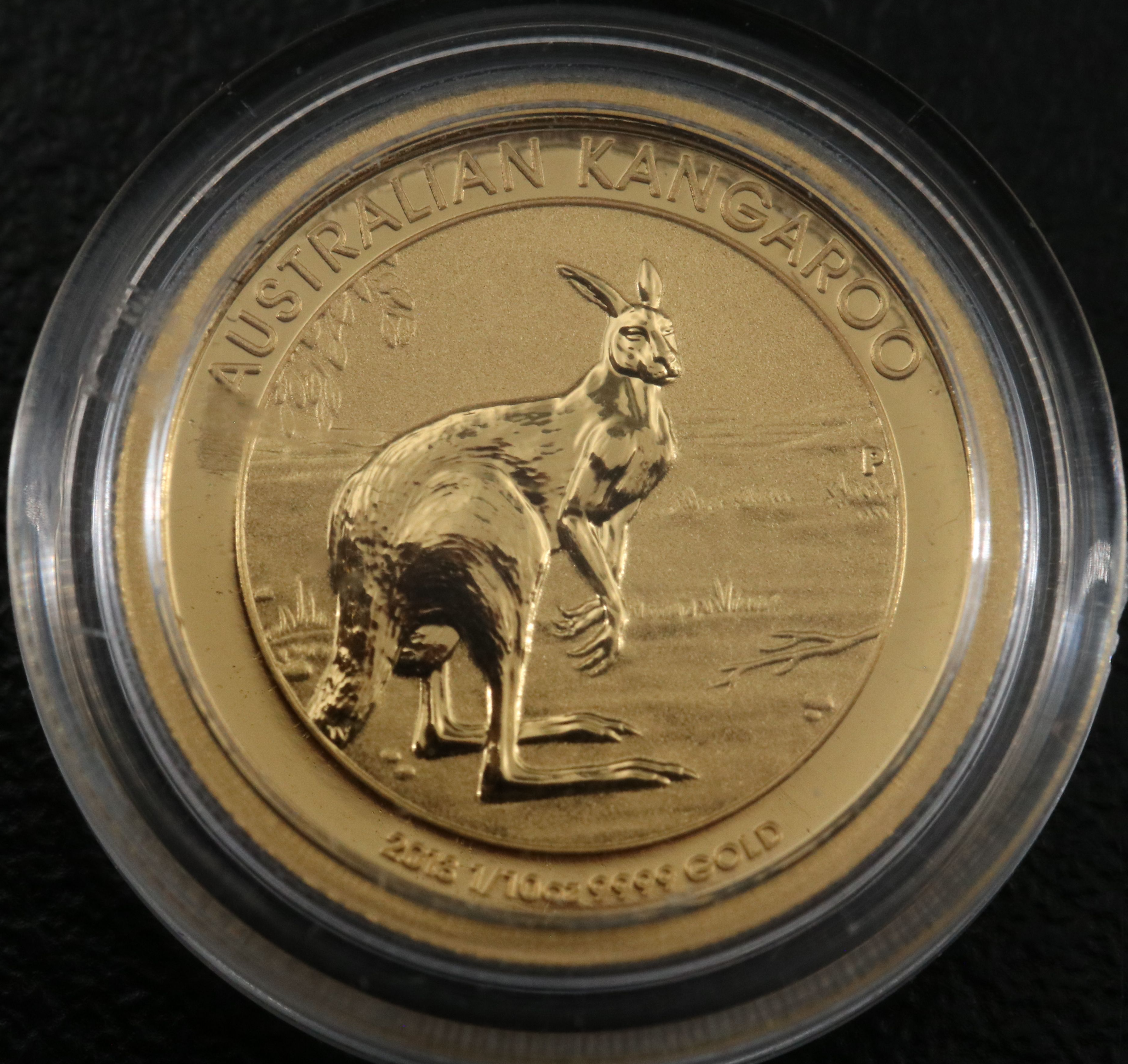 2013-P $15 Australia Kangaroo 1/10th OZT Gold Coin