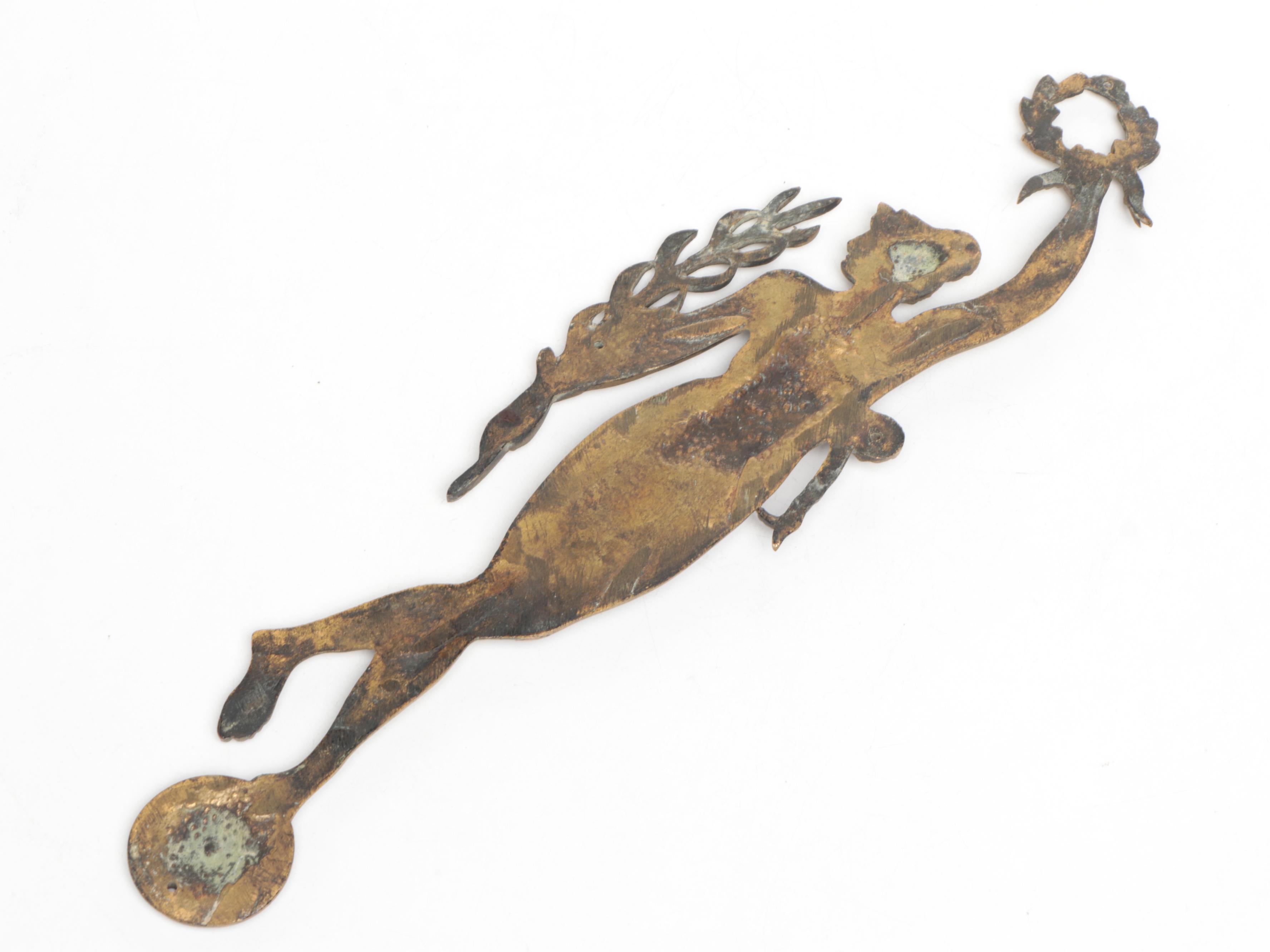 French Art Nouveau Style Fortuna Applique and Gothic Revival Curtain Holdbacks