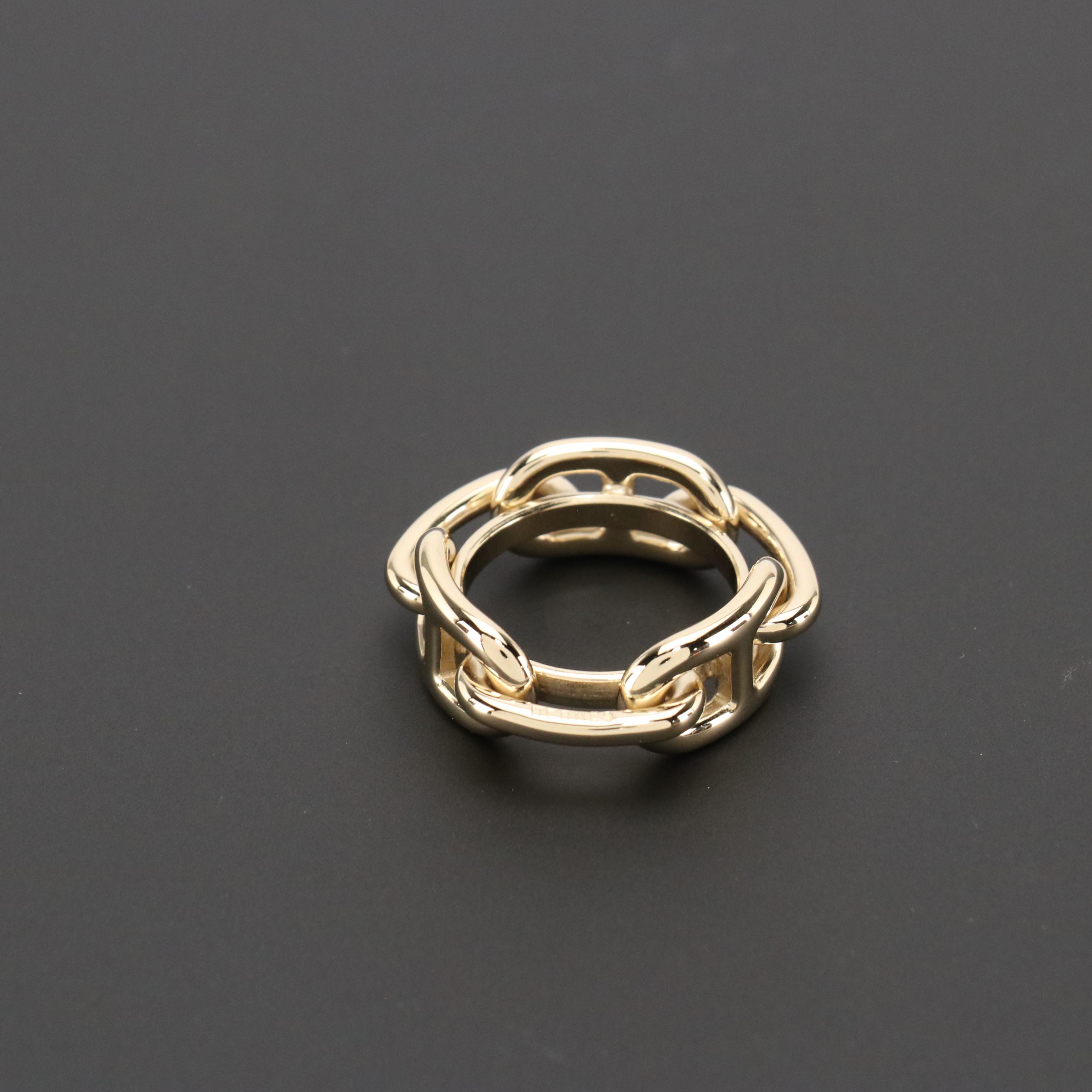 Hermès Gold Plated Chaine D’Ancre Scarf Ring