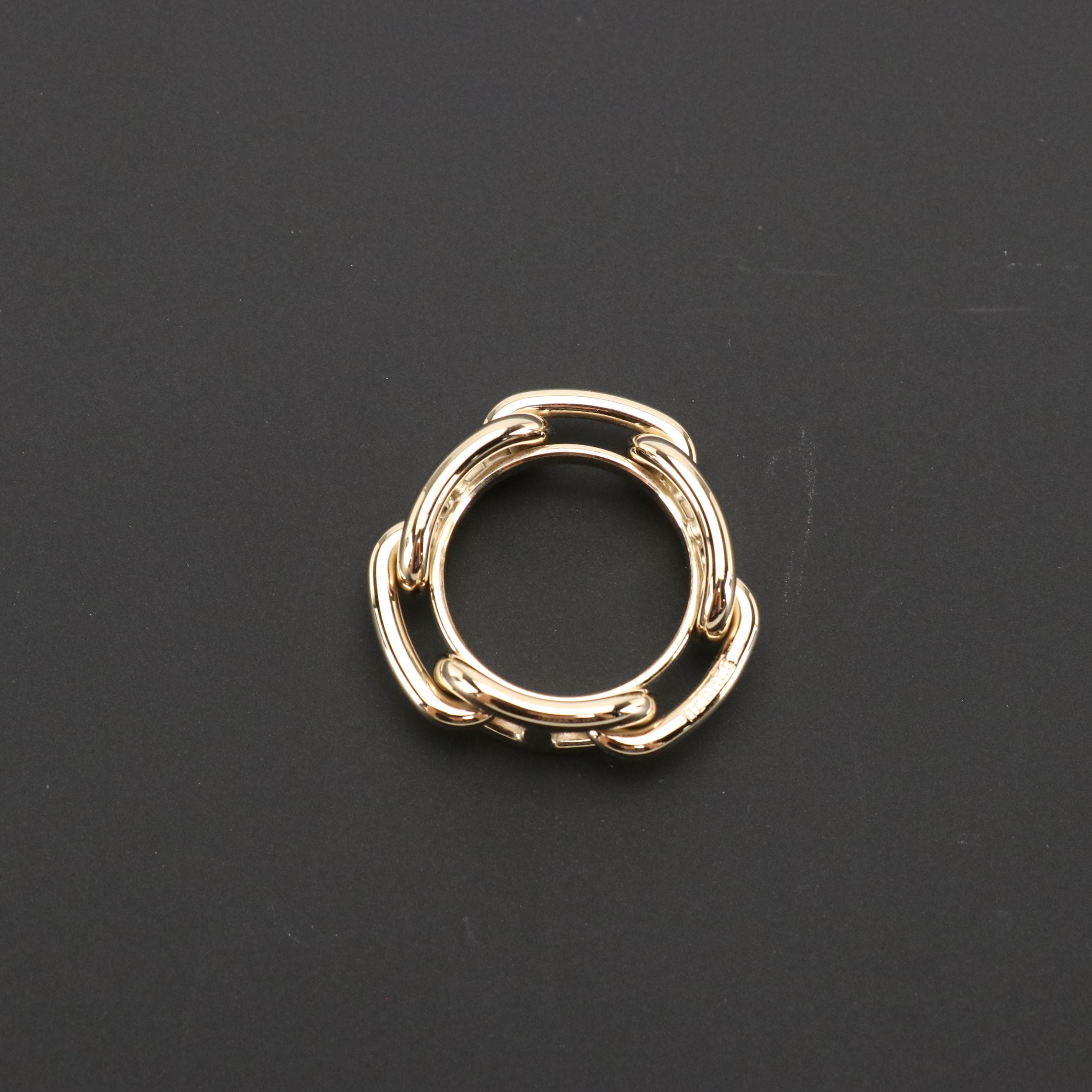 Hermès Gold Plated Chaine D’Ancre Scarf Ring