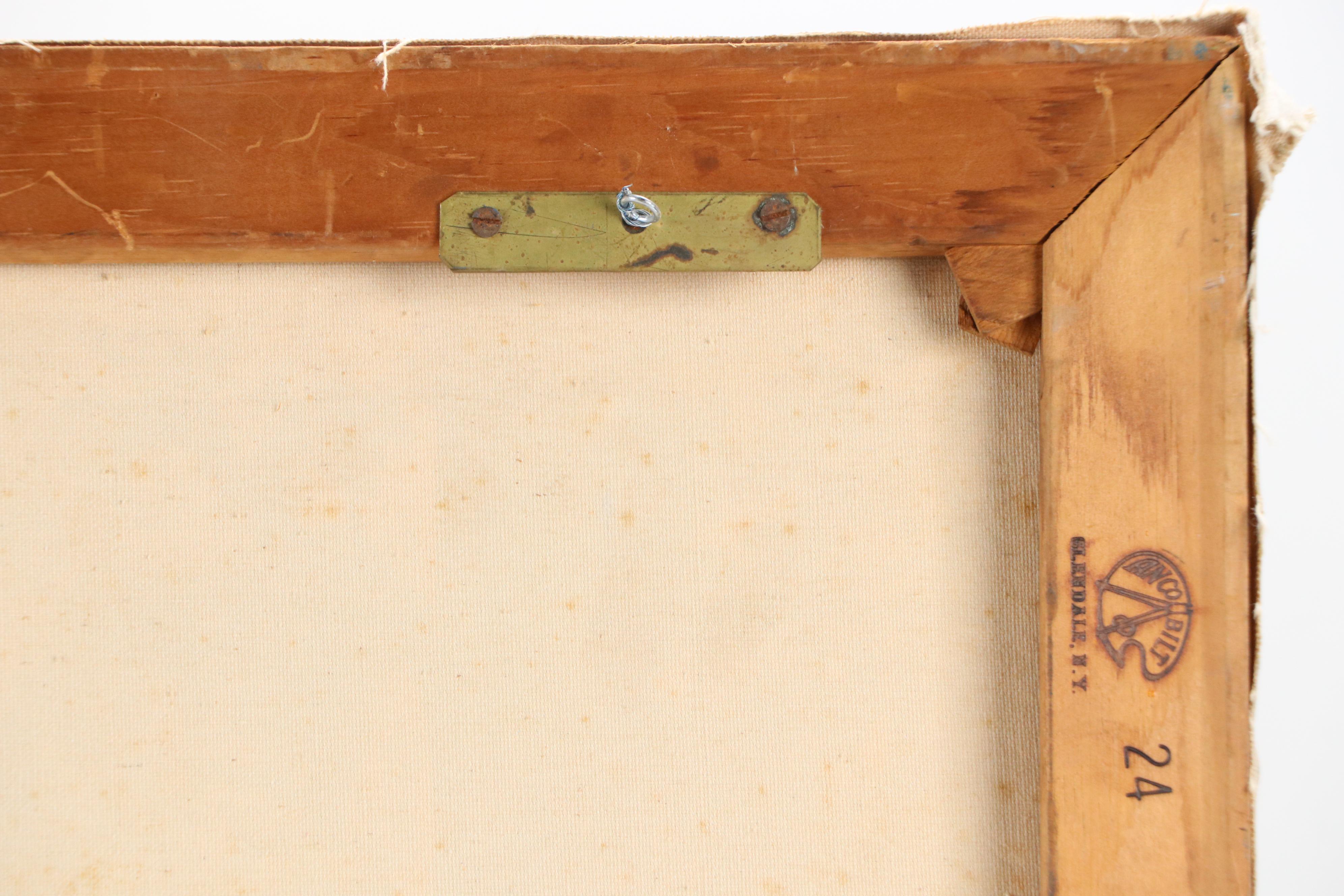 Wooded Landscape Oil Painting of Rural Cart Path, Circa 2000