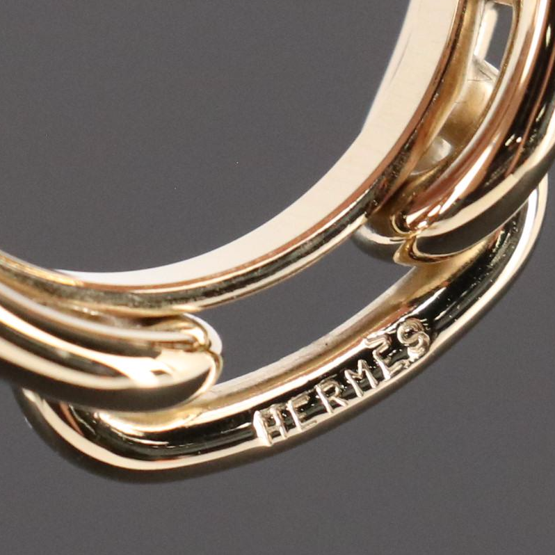 Hermès Gold Plated Chaine D’Ancre Scarf Ring