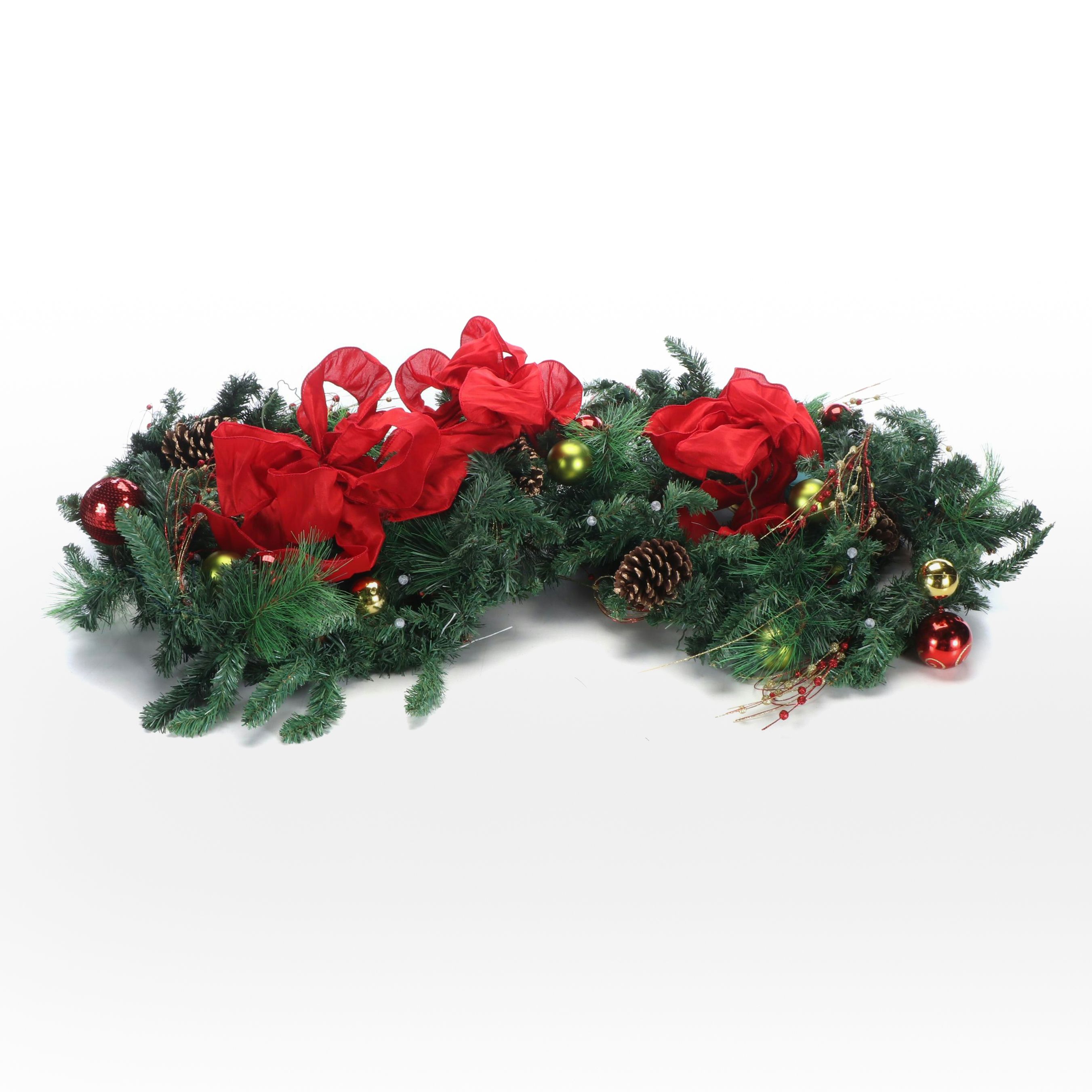 Artificial Pine and Ornament Christmas Garland