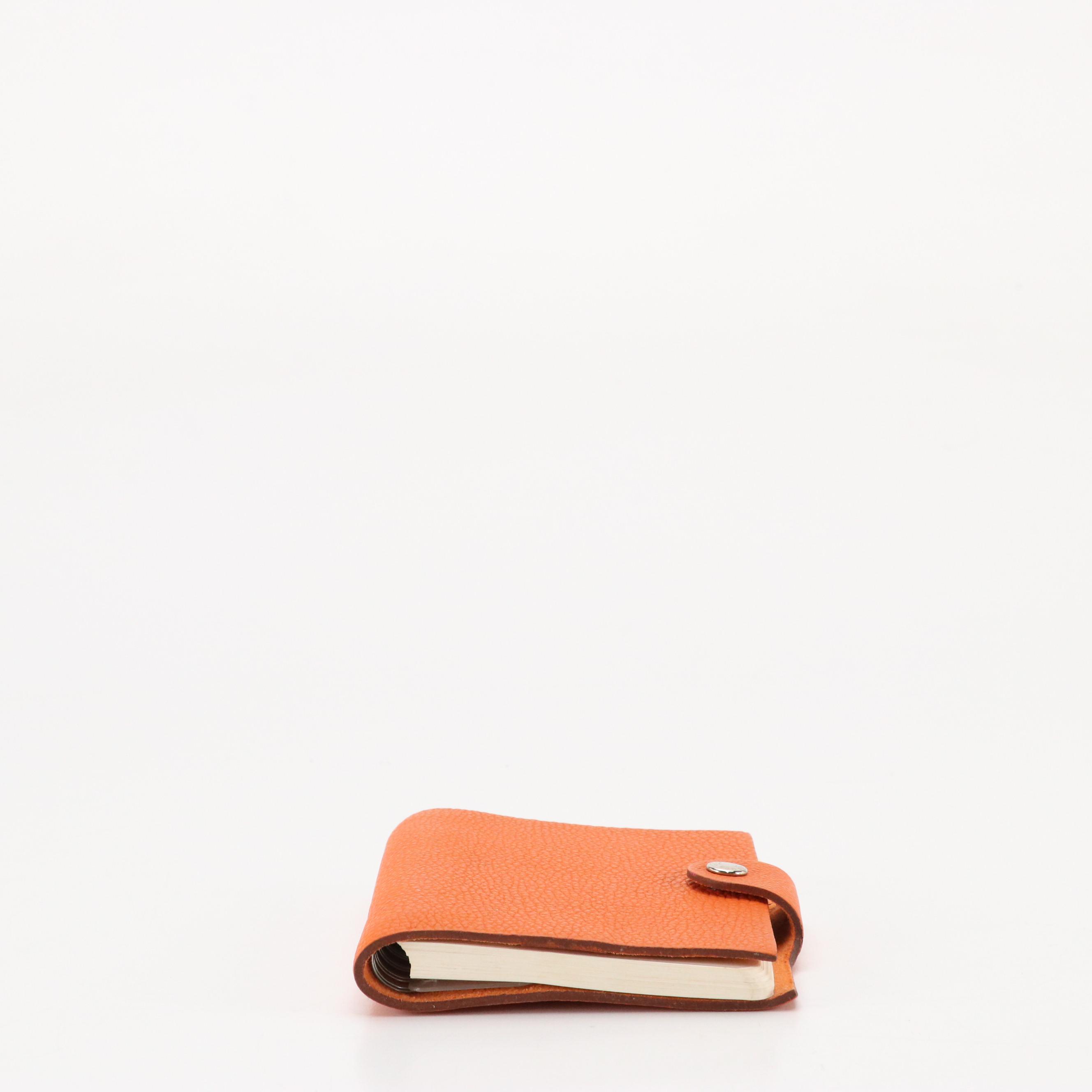 Hermès Ulysse Mini Sketchbook Cover in Orange Togo Leather