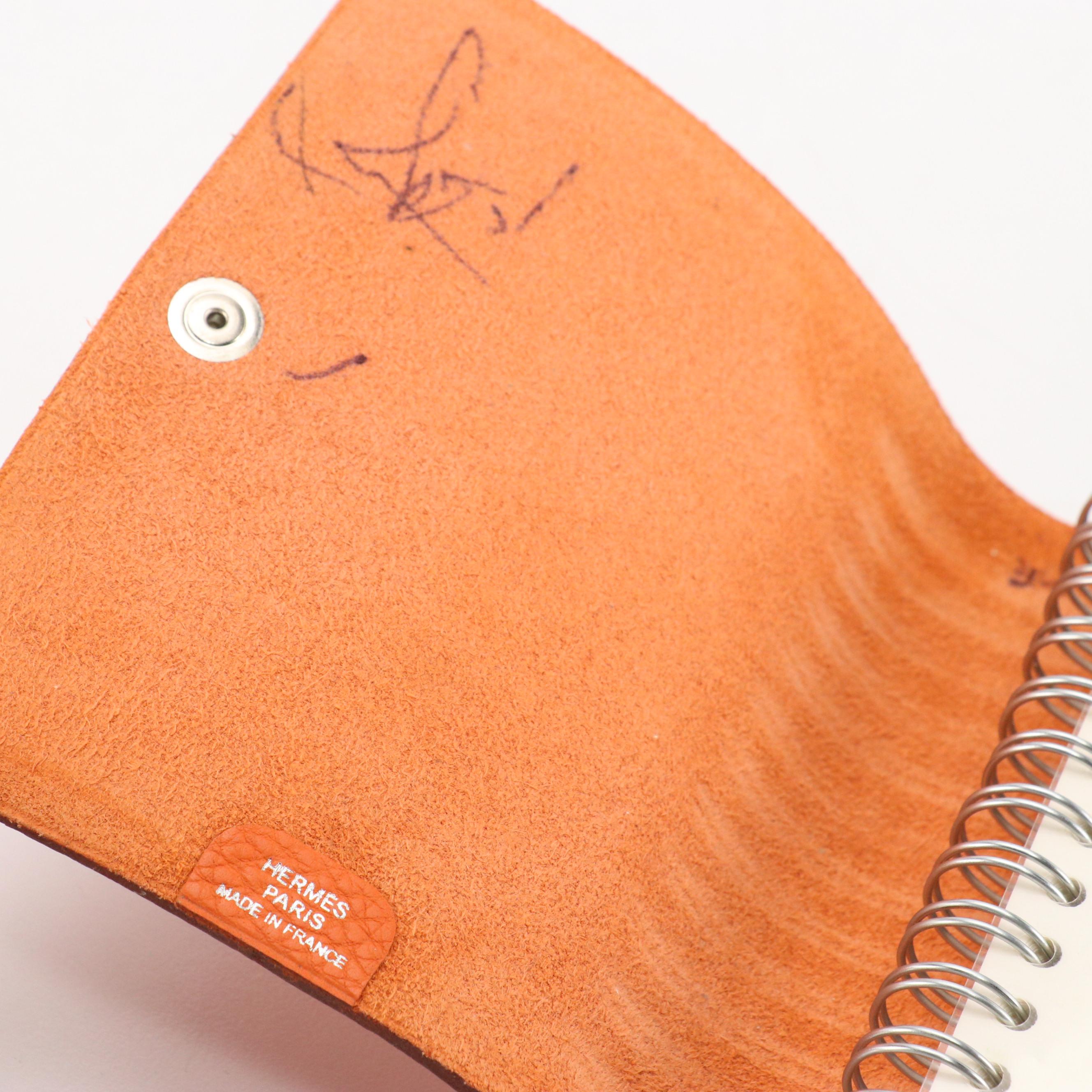 Hermès Ulysse Mini Sketchbook Cover in Orange Togo Leather