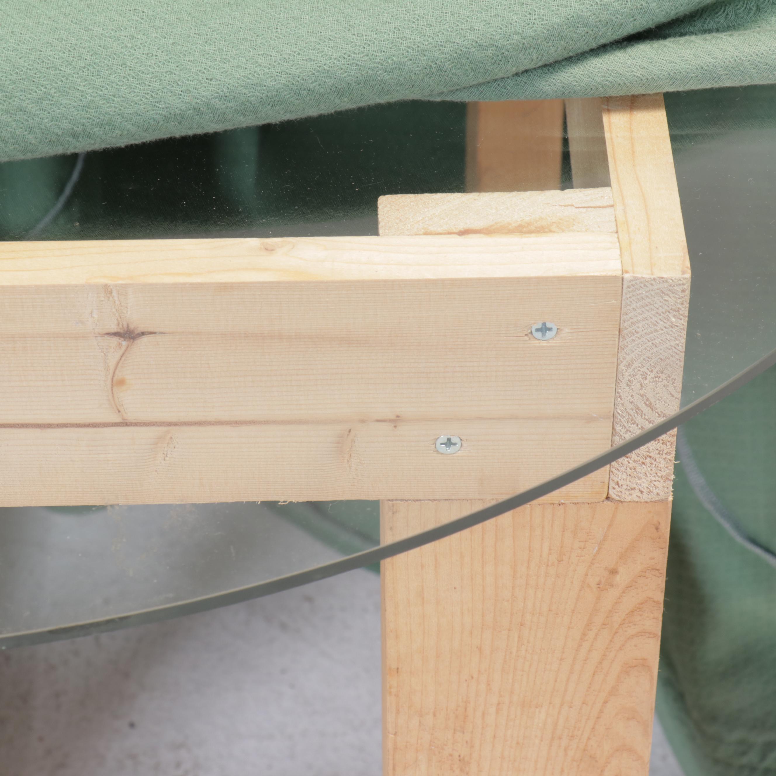 Fabric Covered Center Table with Fringed Trim