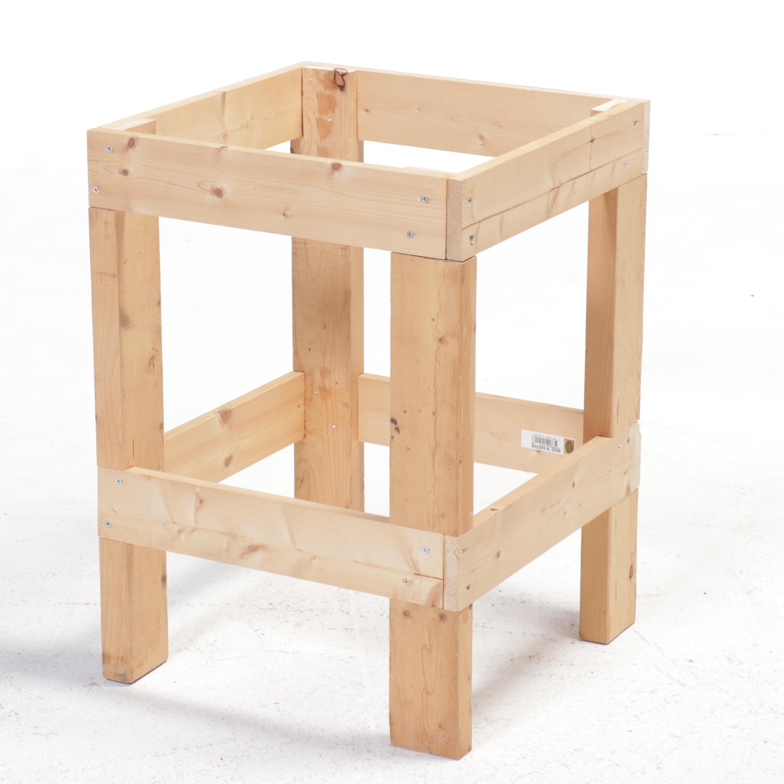 Fabric Covered Center Table with Fringed Trim