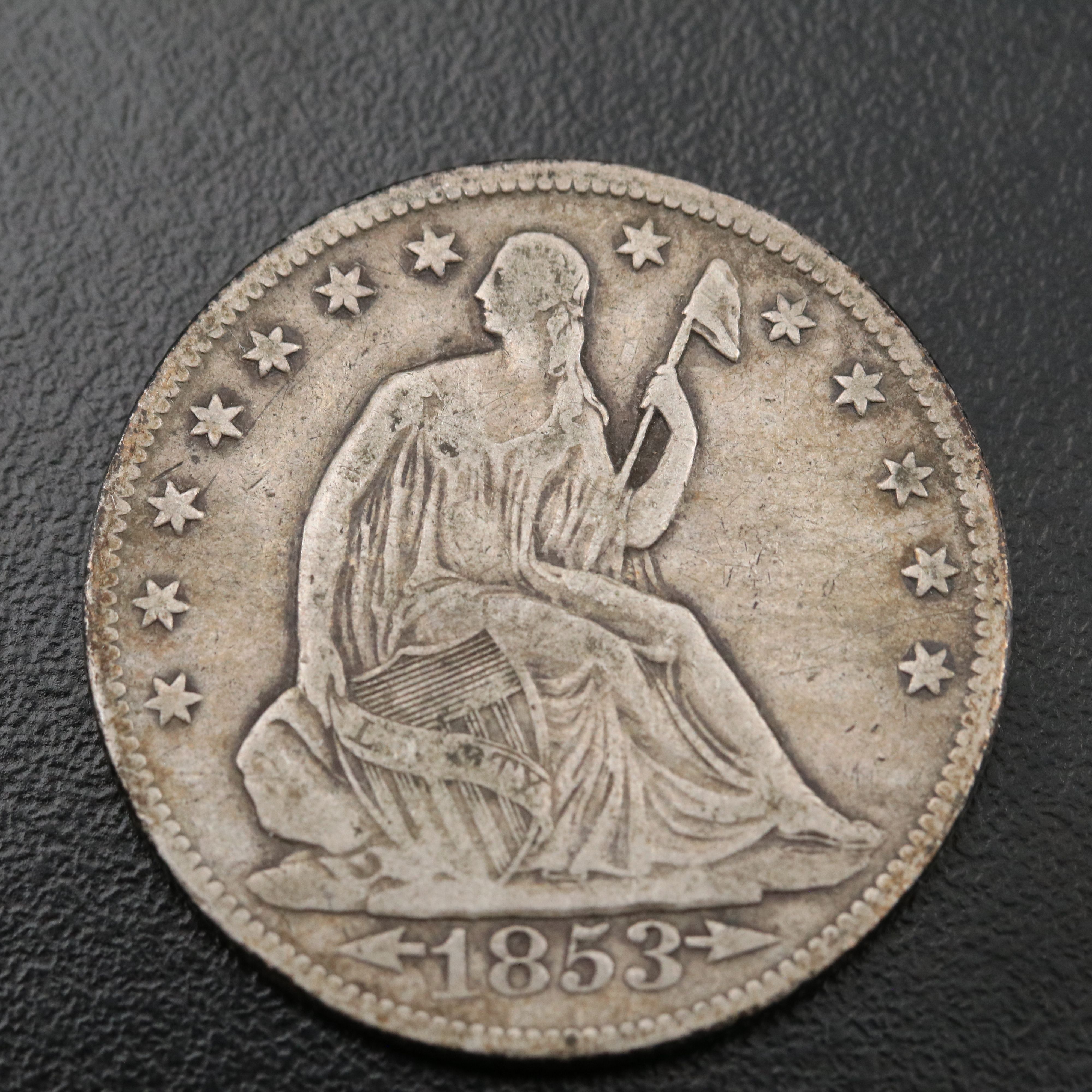 1853-O "Arrows and Rays" Seated Liberty Silver Half Dollar